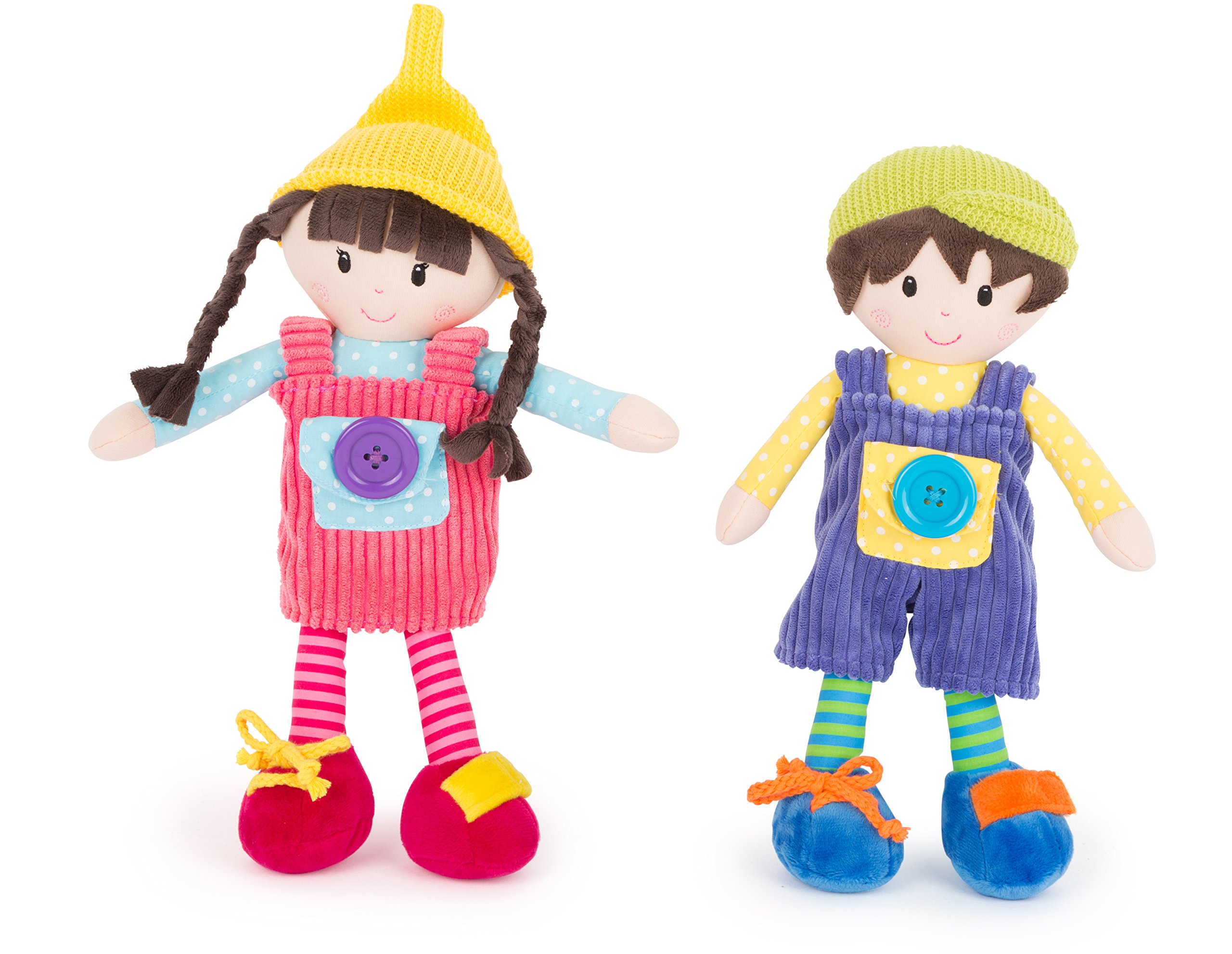 smallfoot 10865 set 2 bambole in stoffa da vestire morbide