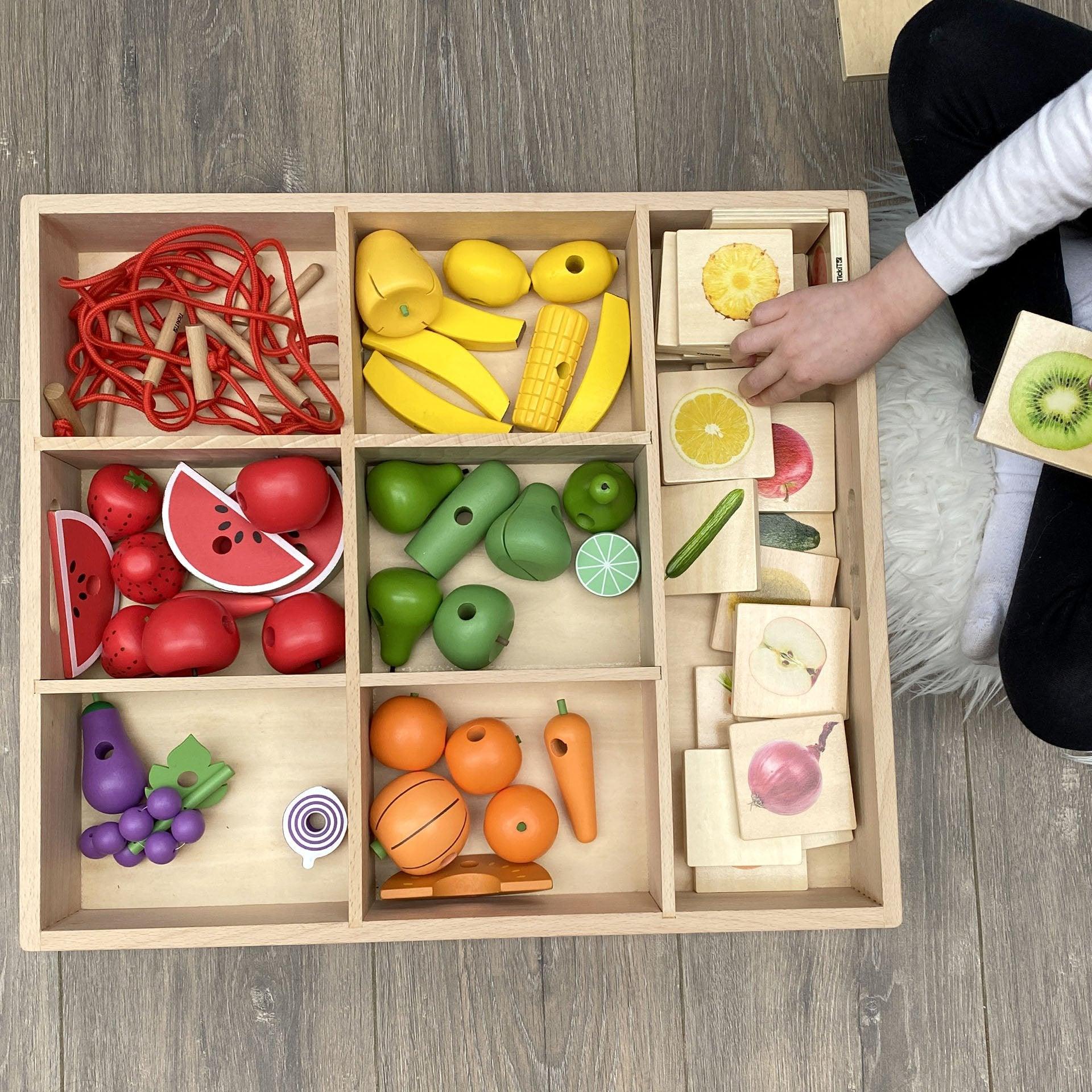 Tickit Wooden Sorting Tray vassoio legno 7 scomparti