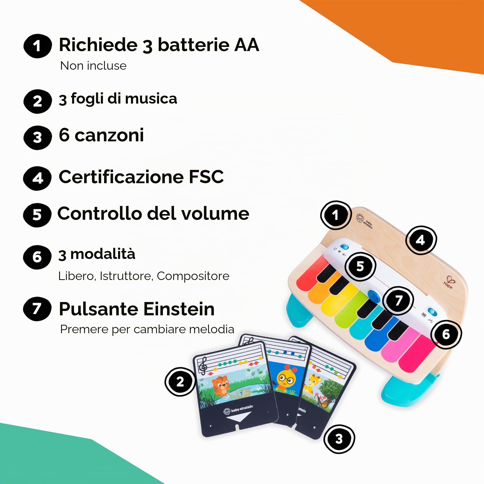 Baby Einstein Magic Touch pianoforte legno 6 mesi