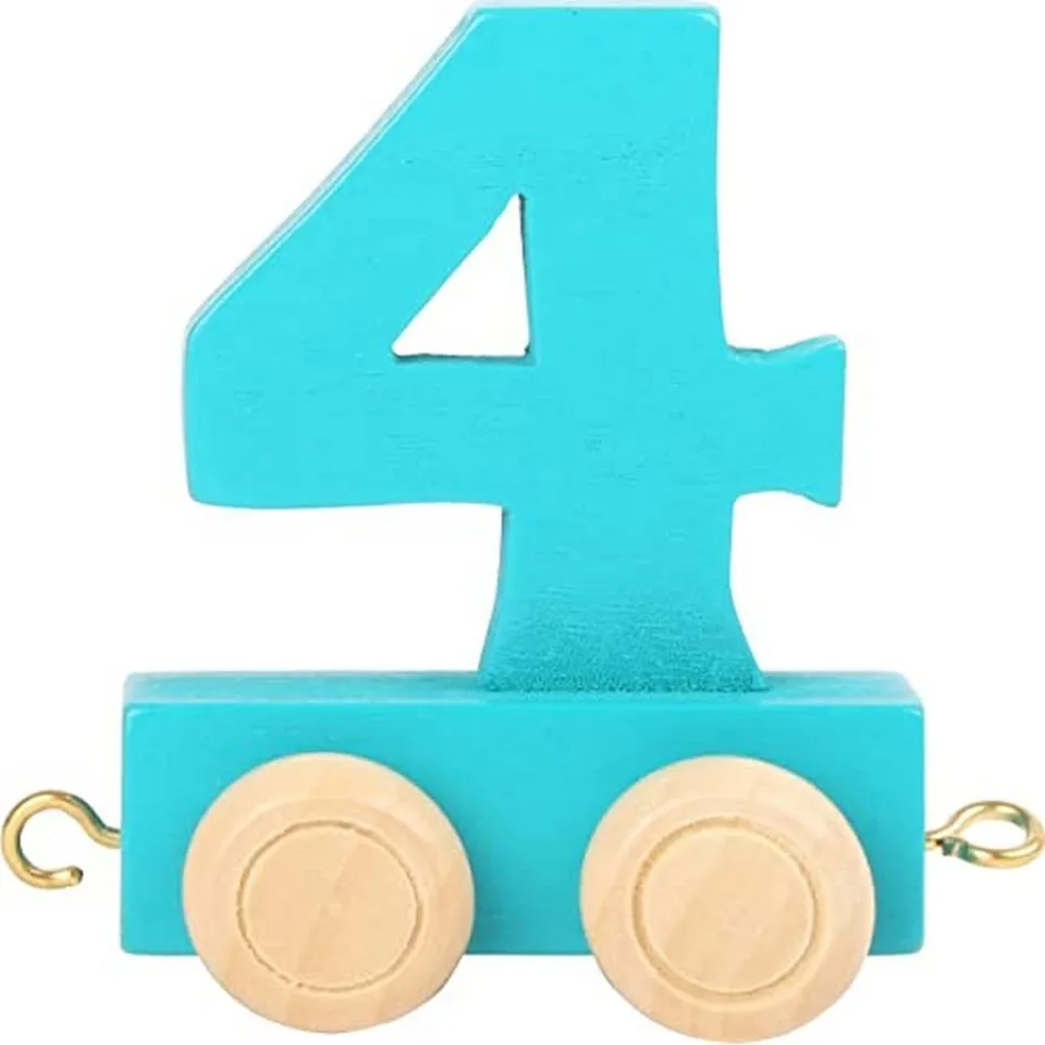 smallfoot Trenino Numero 4 vagone legno naturale
