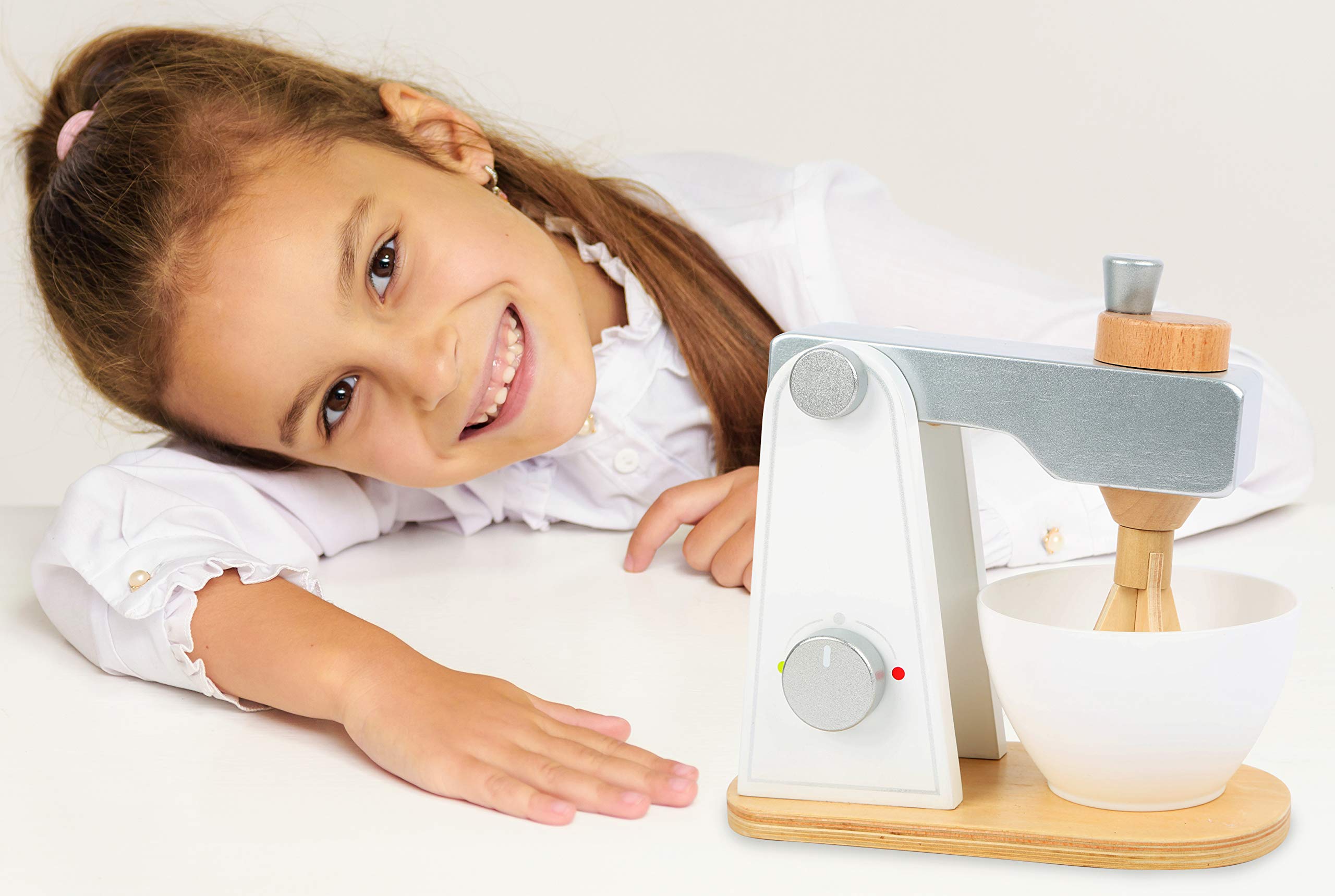 smallfoot 10595 sbattitore cucina bambini legno con ciotola