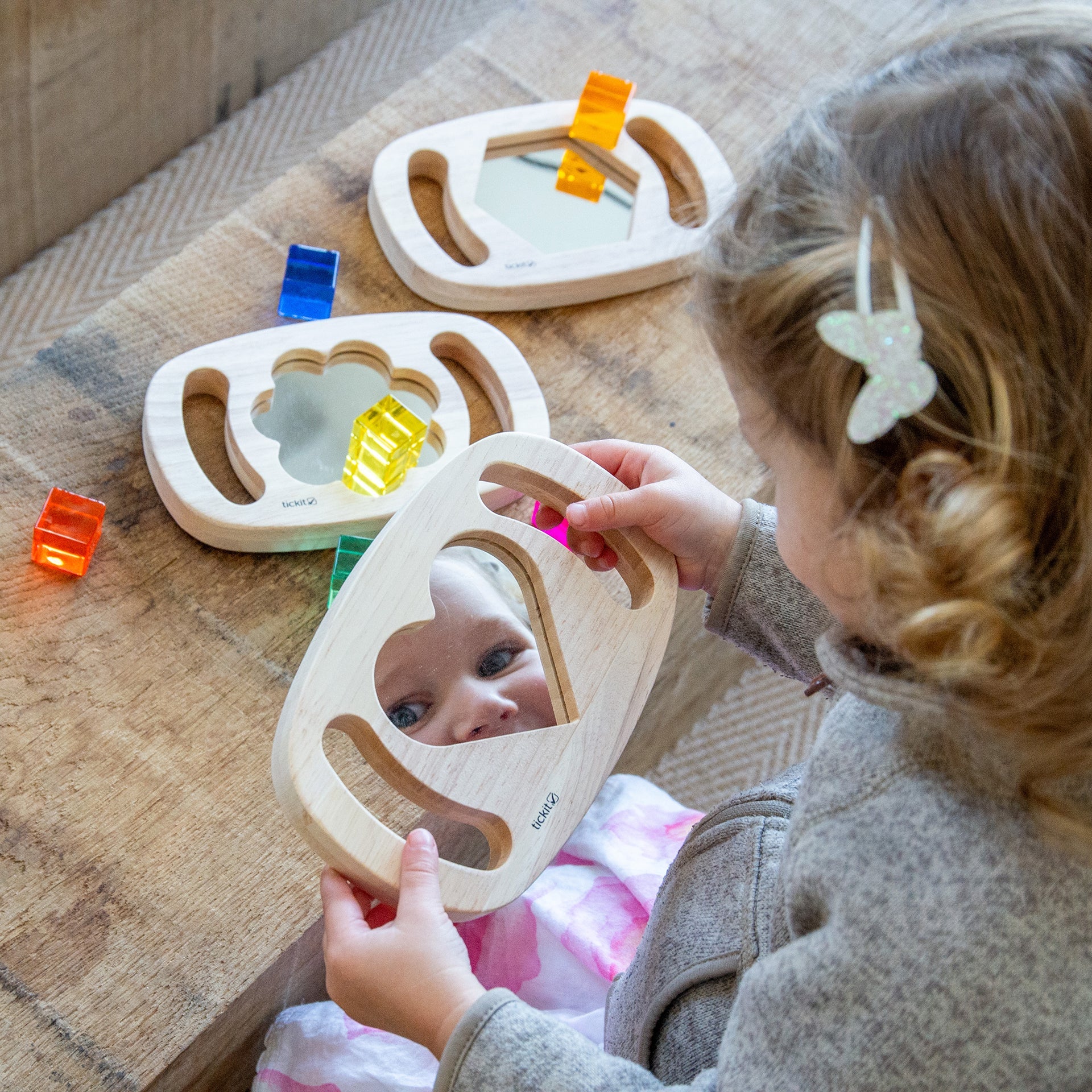 Tickit Easy Hold Shape Mirror Panels specchi 3 pezzi legno