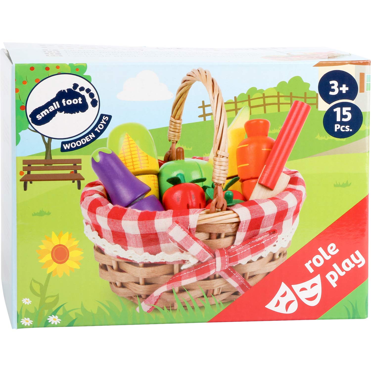 smallfoot Cestino Spesa 11281 frutta da tagliare legno 15 pezzi