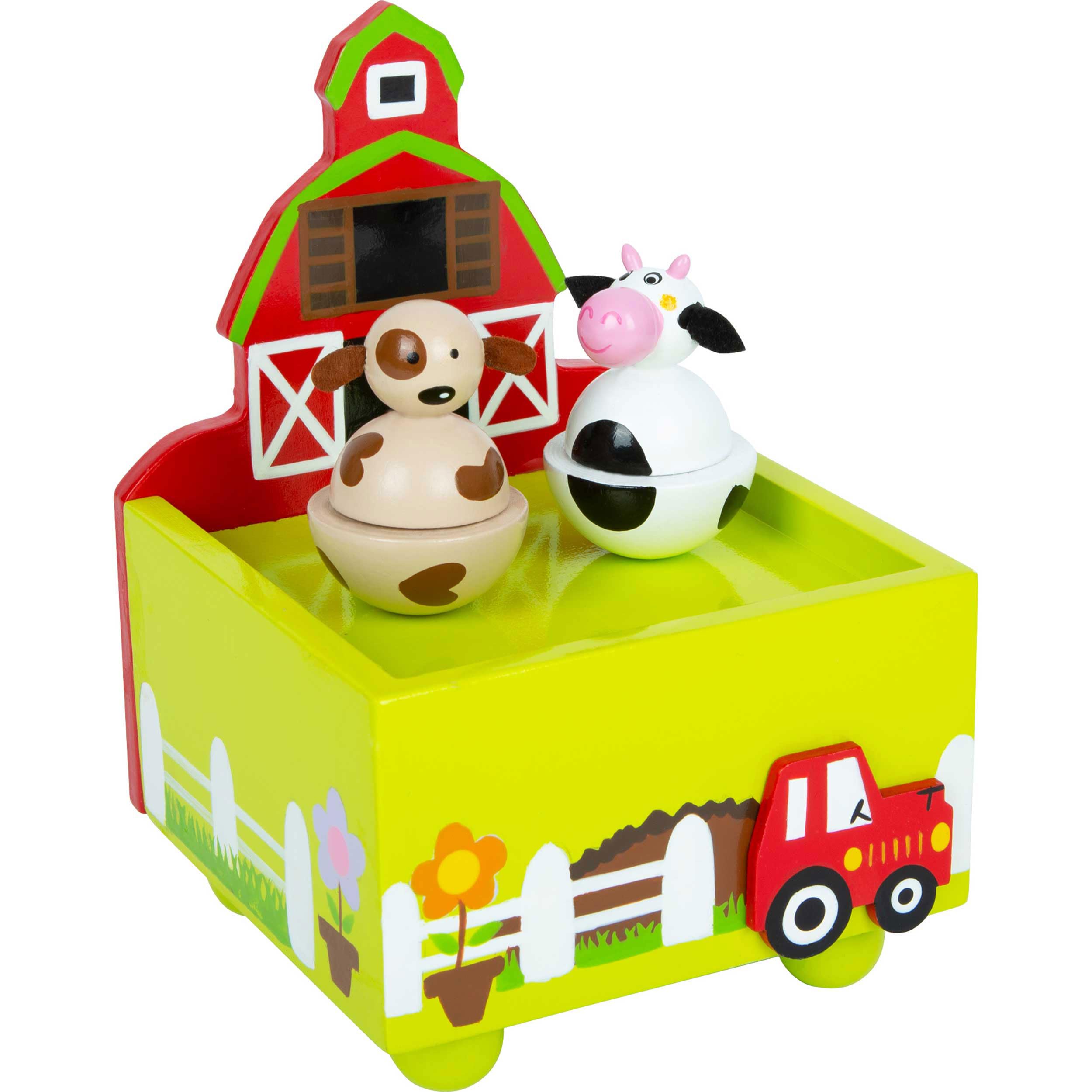 smallfoot 11715 Carillon Fattoria Legno Mucca e Cane