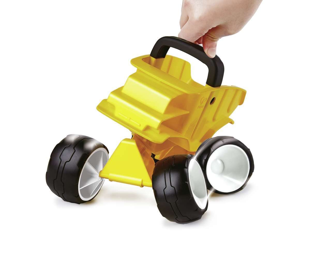 Hape Autocarro Giallo camion ribaltabile spiaggia ruote gomma