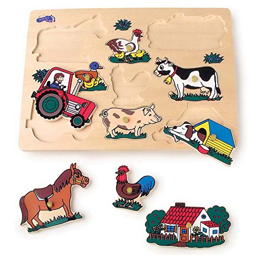 small foot 1767 puzzle fattoria in legno colori