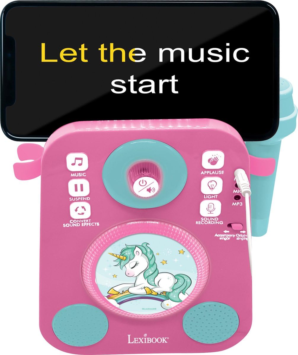 Lexibook Unicorno K140UNI altoparlante karaoke 2 microfoni