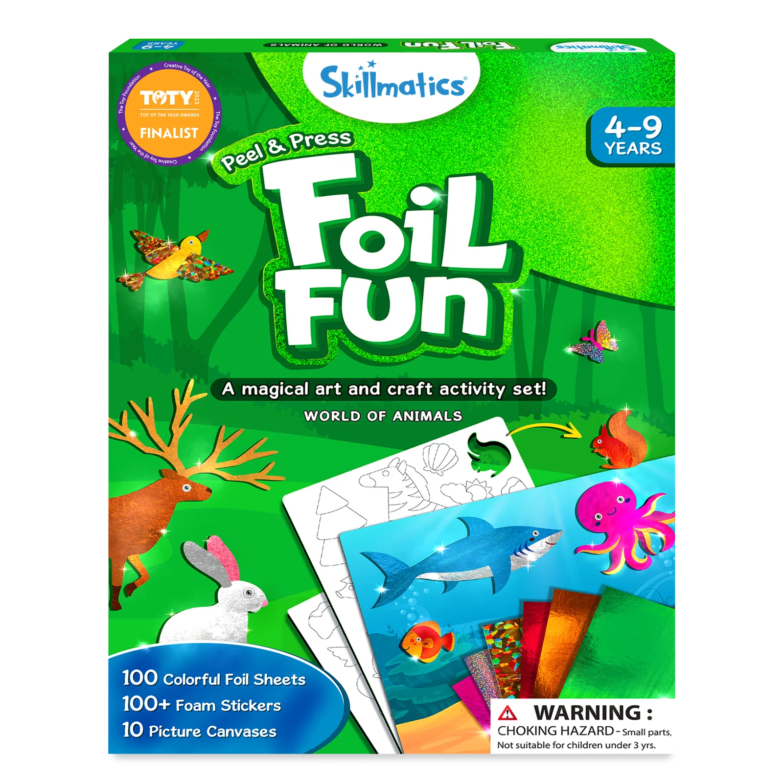 Skillmatics Foil Fun World of Animals kit creativo animali 4-9 anni