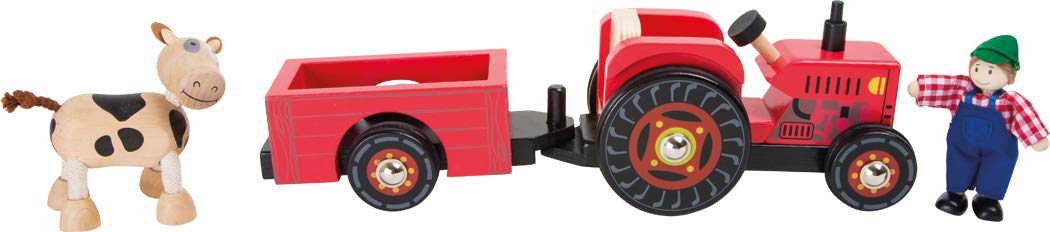 smallfoot 10316 Fattoria trattore legno con rimorchio