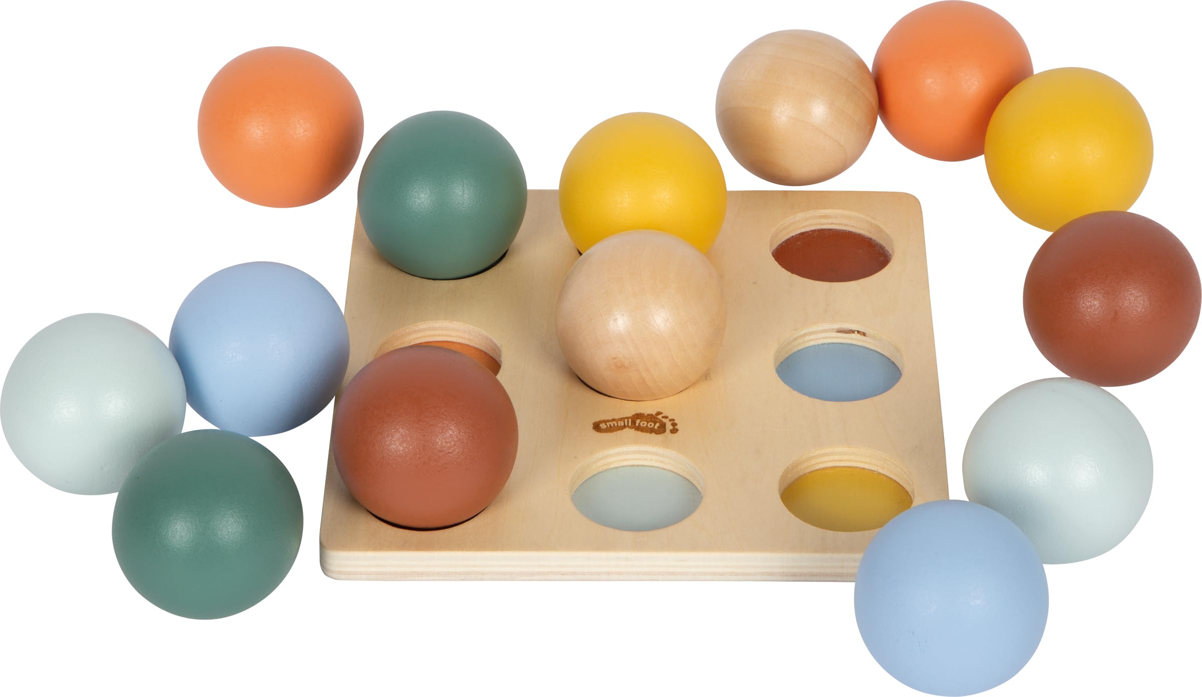 smallfoot Montessori 12815 gioco palline legno 14 pezzi