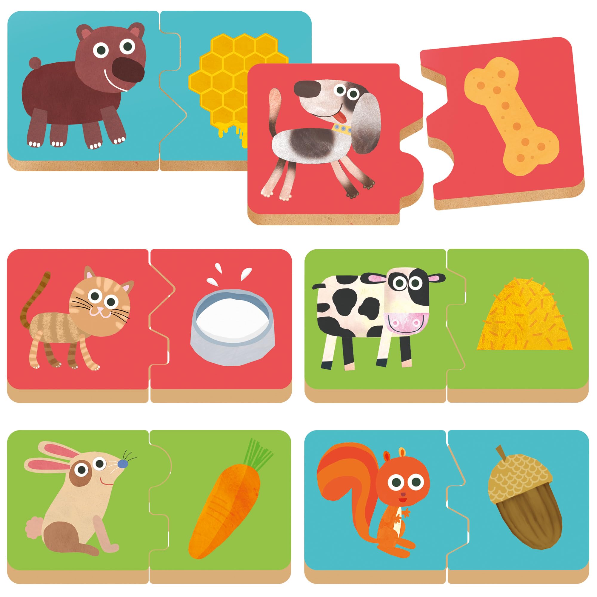 Headu Cosa Mangiano i Cuccioli gioco in legno 2-4 anni logica