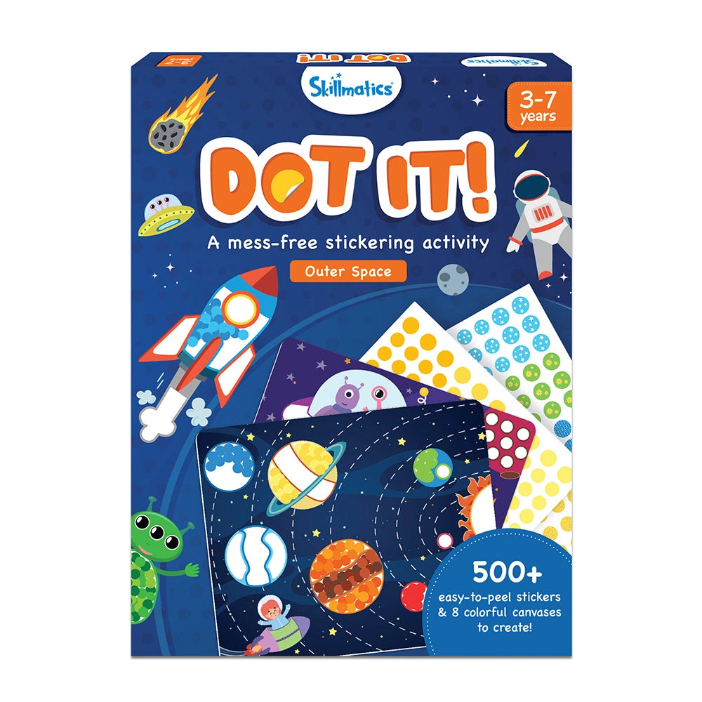 Skillmatics Dot It Space sticker art 500 adesivi 3-7 anni