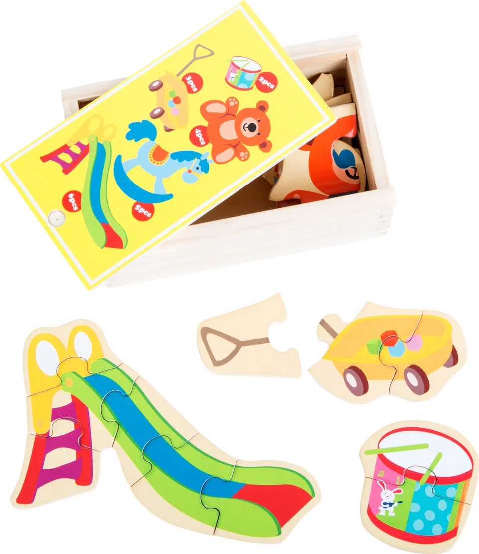 smallfoot 10550 Puzzle Box puzzle legno 5 soggetti scatola