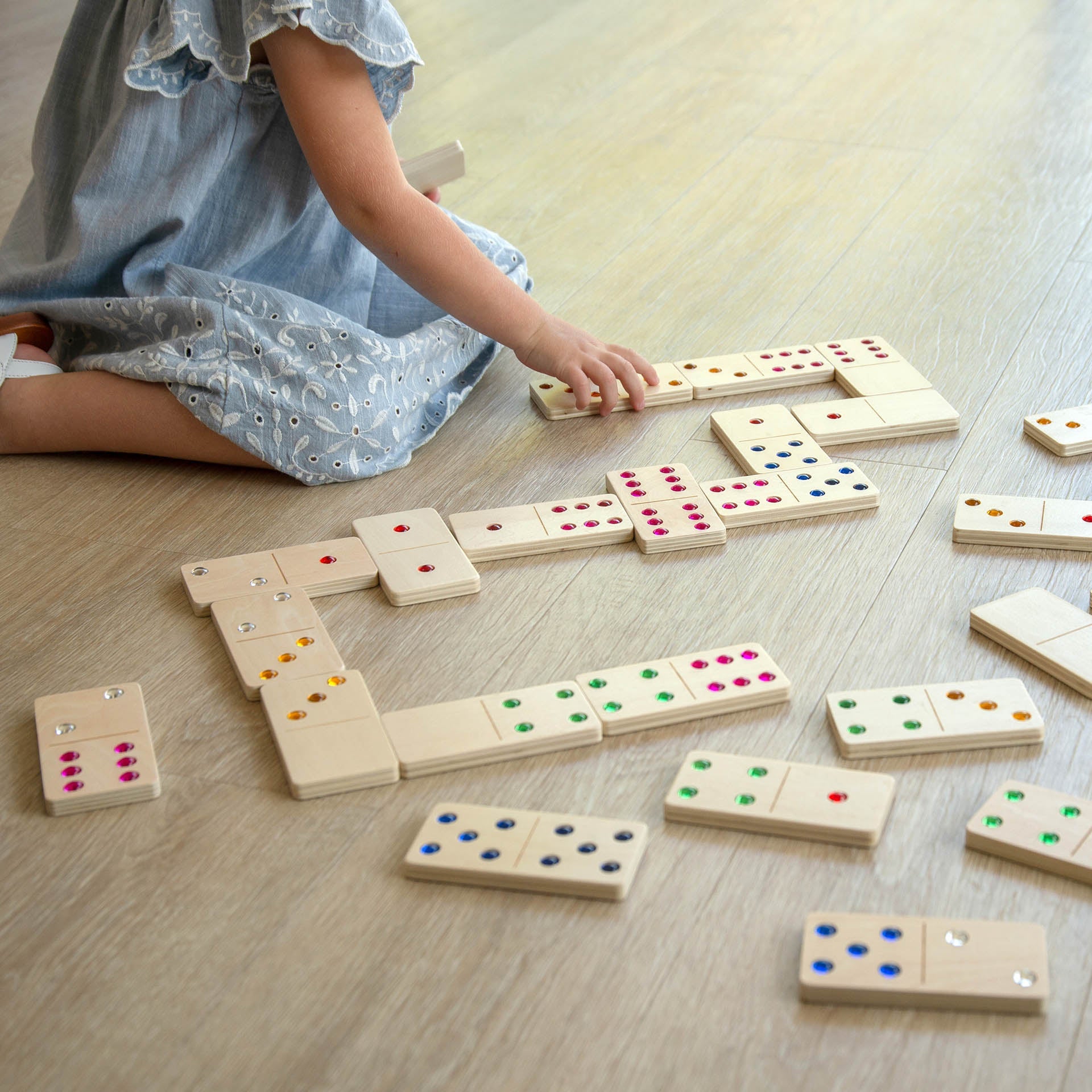 Tickit domino legno gioiello 28 pezzi gemme colorate