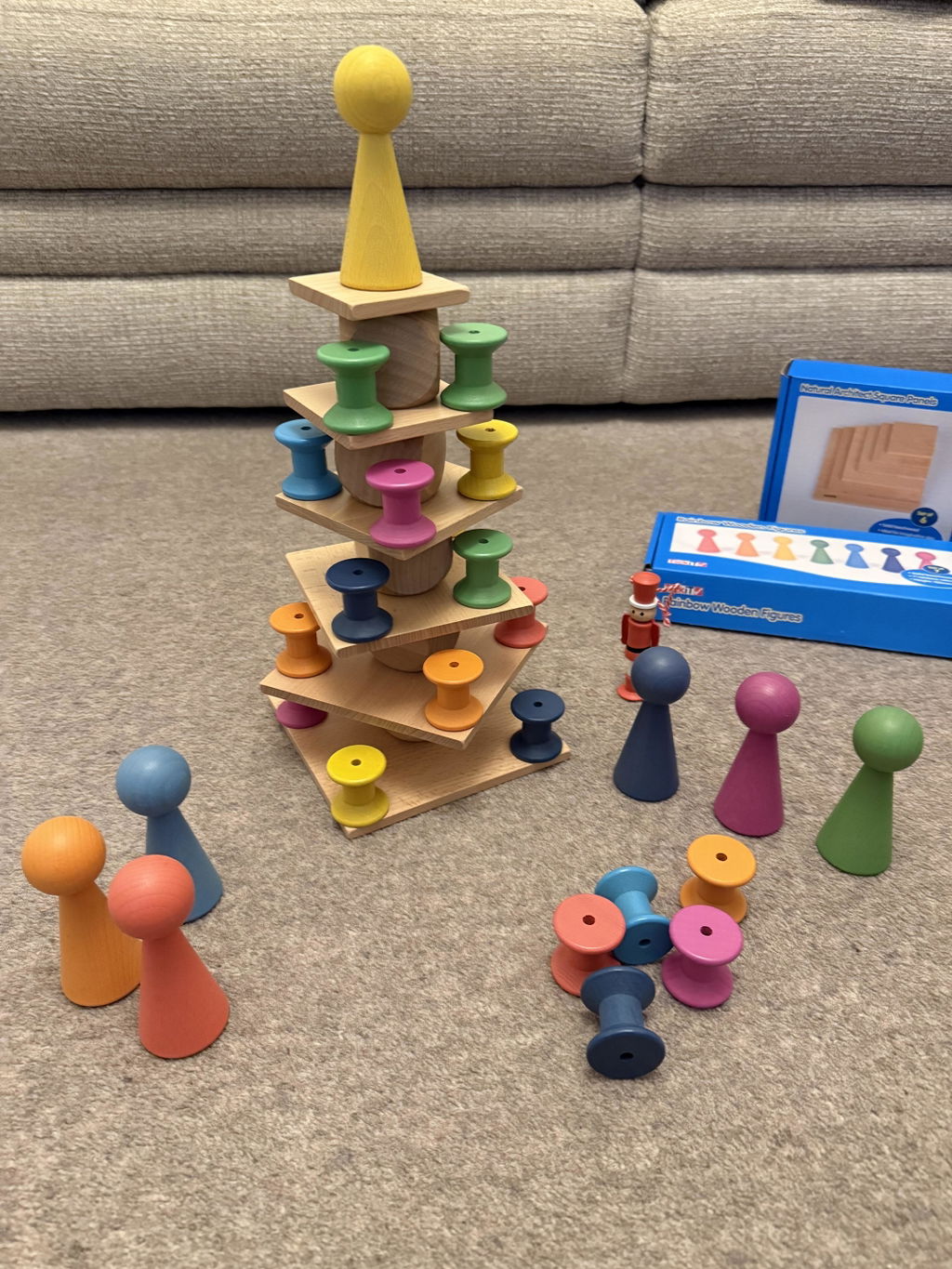 Tickit Rainbow Wooden Spools rocchetti legno 21 pezzi 7 colori