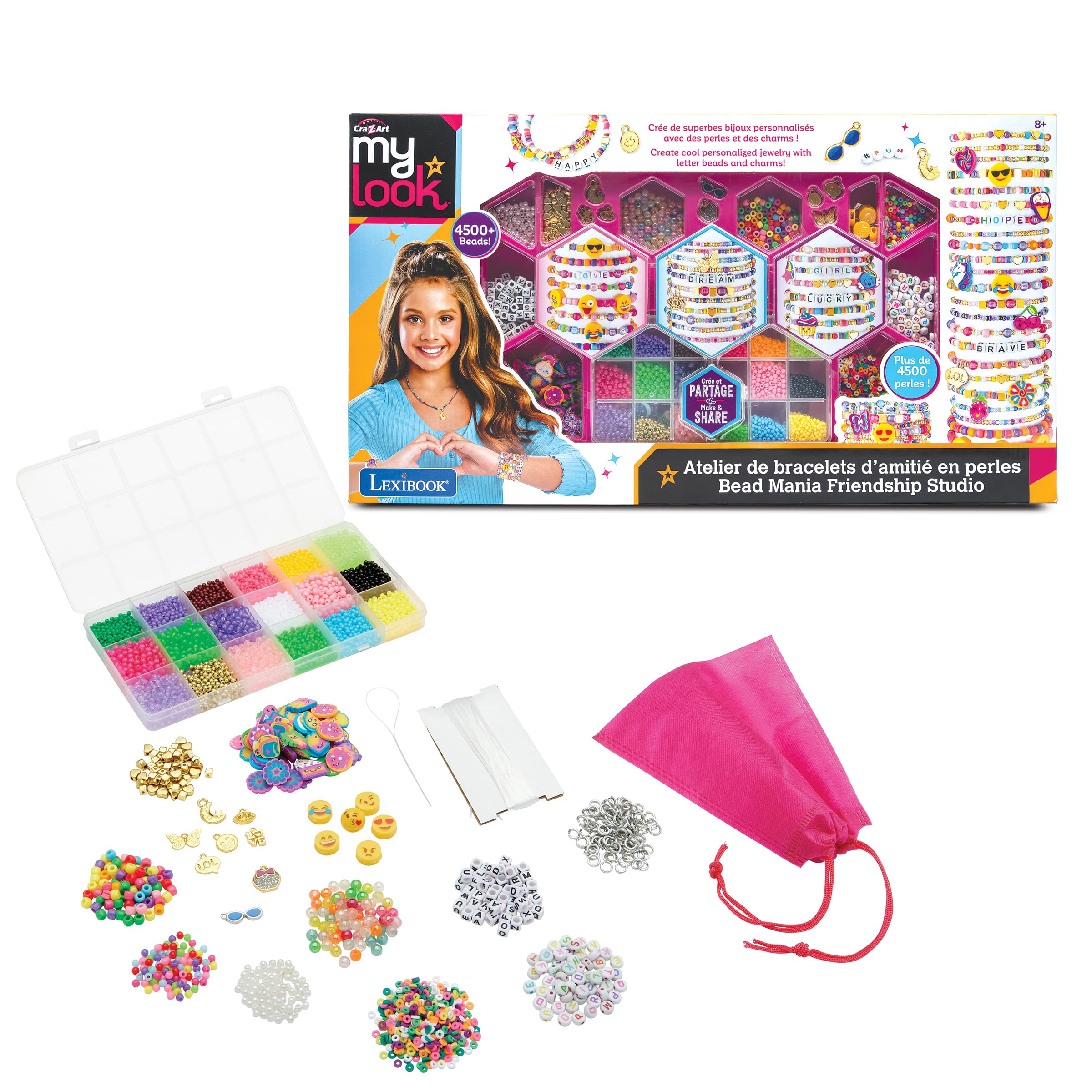 Lexibook CRSS44 kit braccialetti 18 colori perline