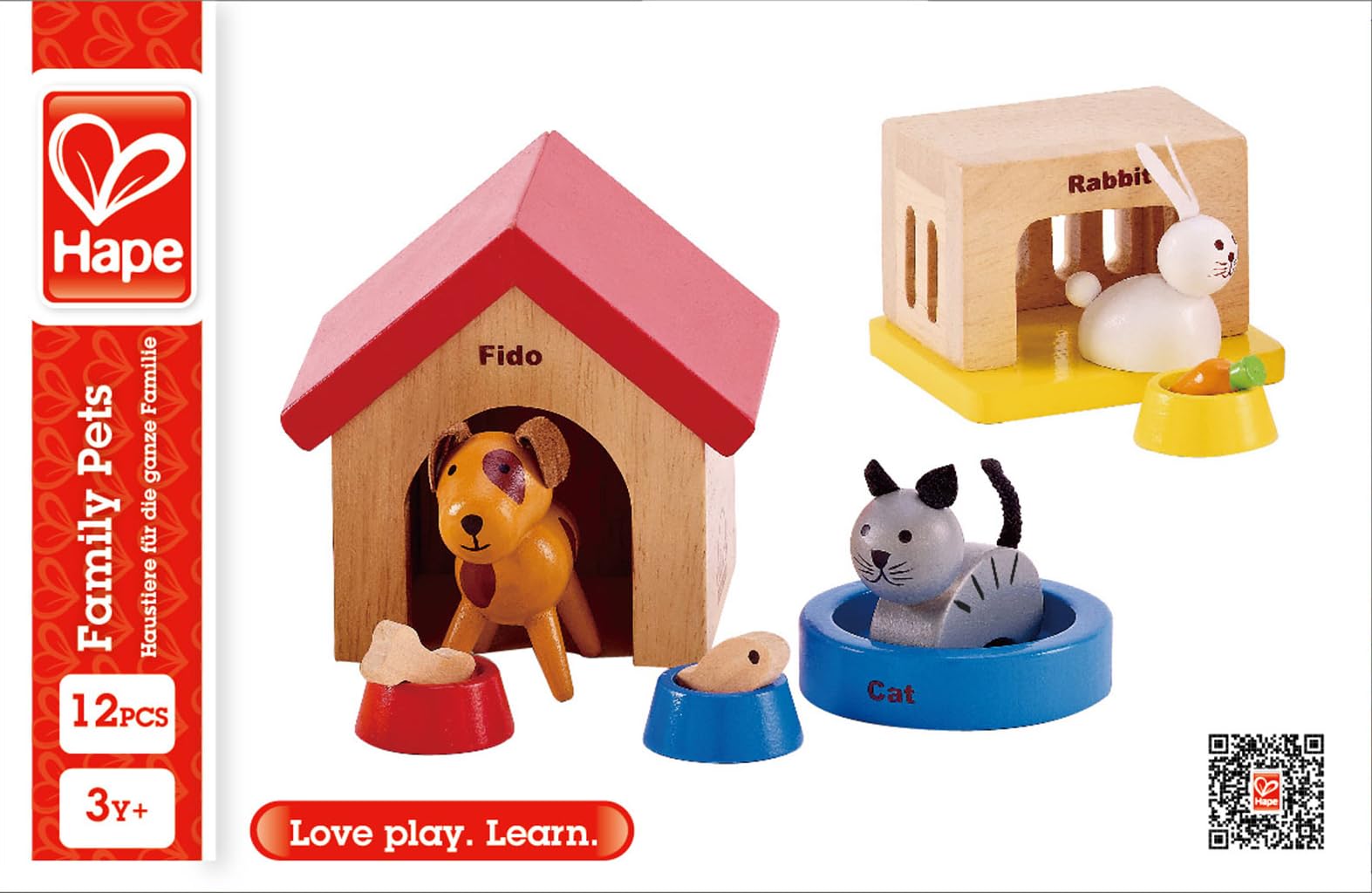 Hape Animali Domestici set animali legno casa bambole