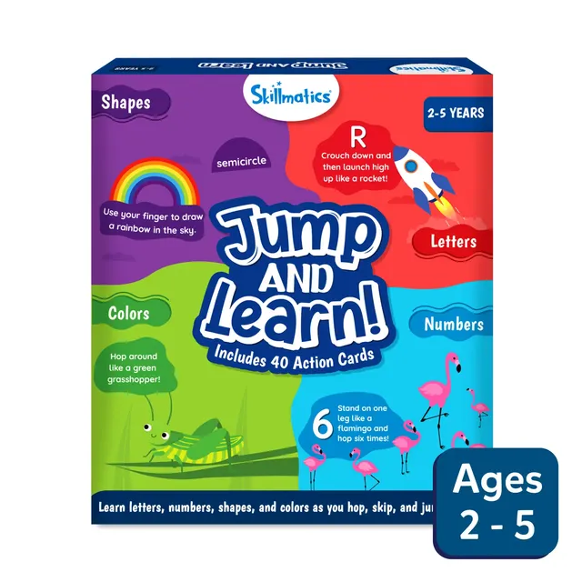 Skillmatics Jump and Learn flash cards 40 carte lettere e numeri