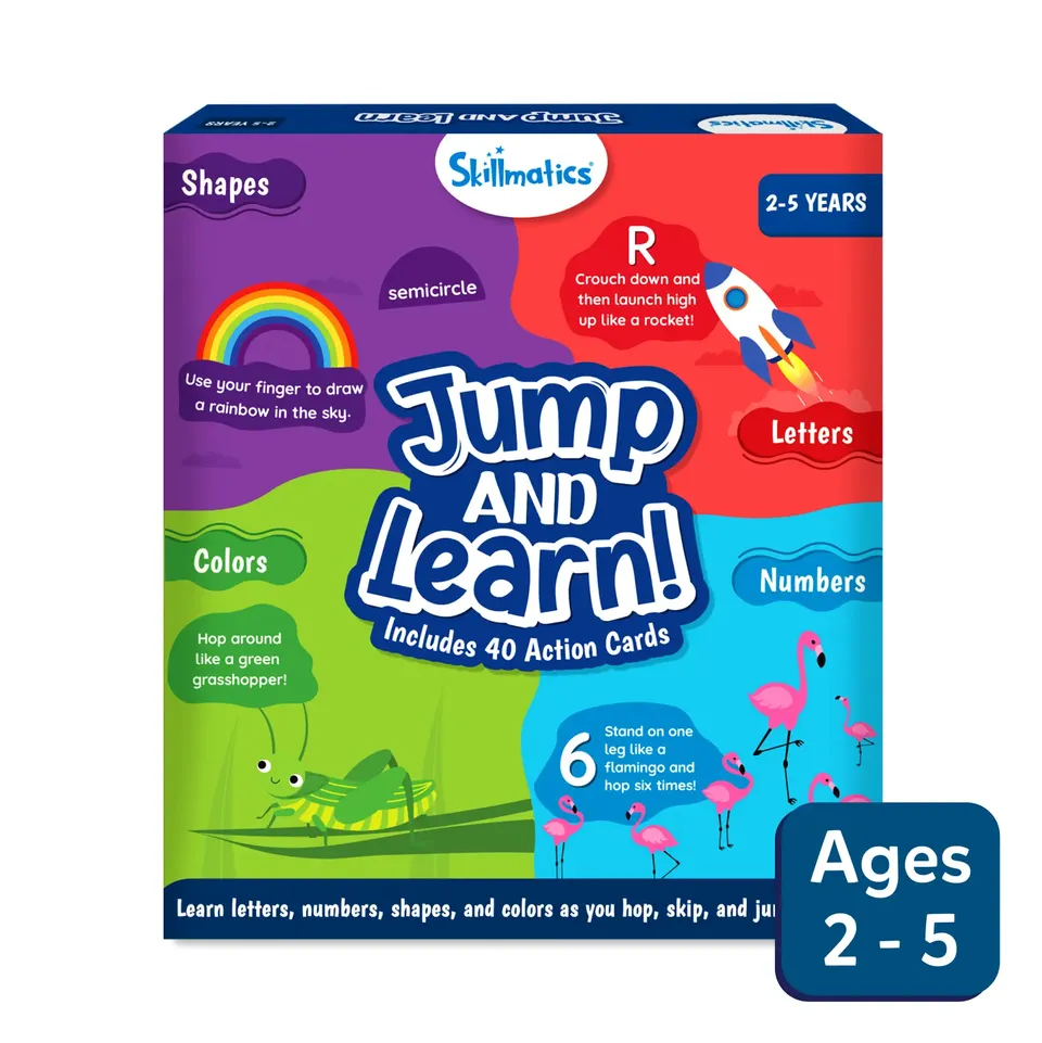 Skillmatics Jump and Learn flash cards 40 carte lettere e numeri