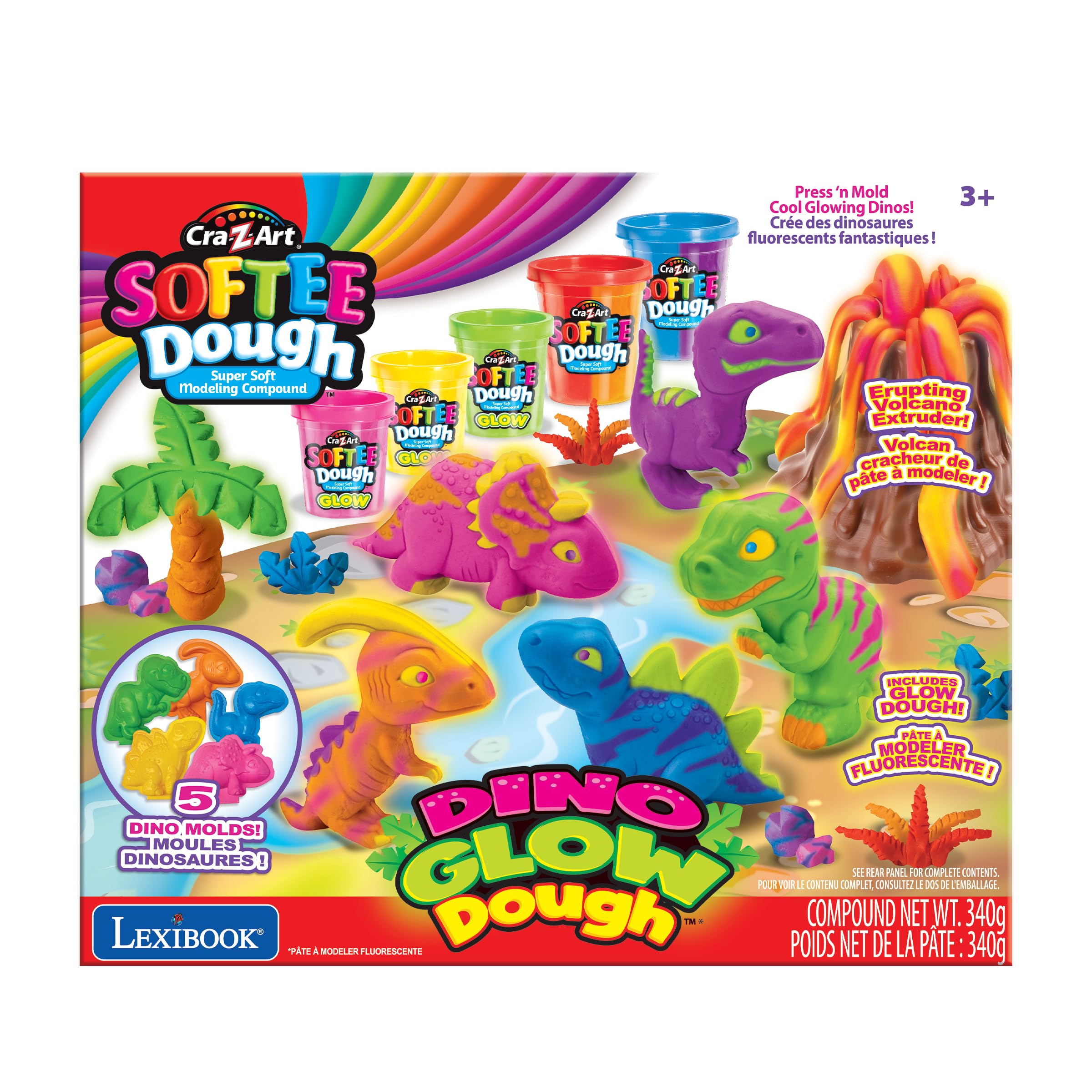 Lexibook CRDOUGH11 Dino pasta modellabile fluorescente