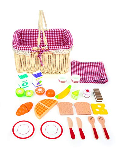 smallfoot cestino picnic gioco cucina legno 27 pezzi
