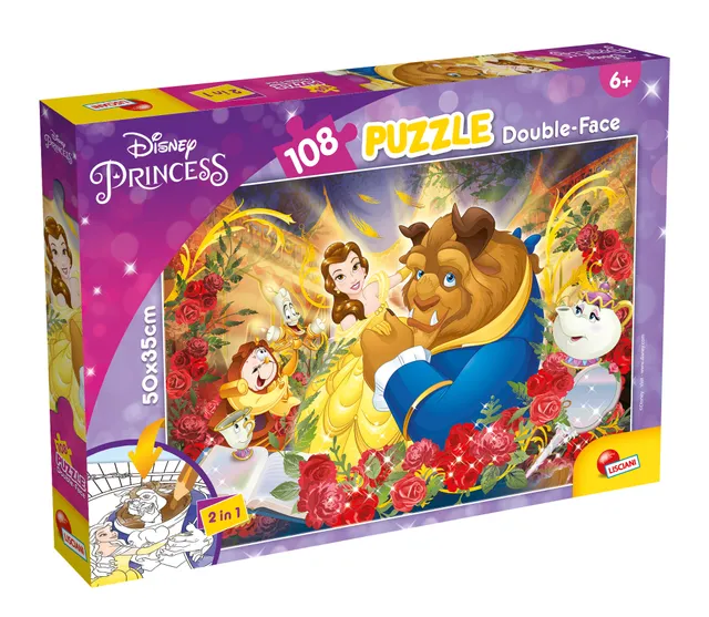 Lisciani Disney Puzzle DF Plus Bella e Bestia puzzle 108 pezzi da colorare