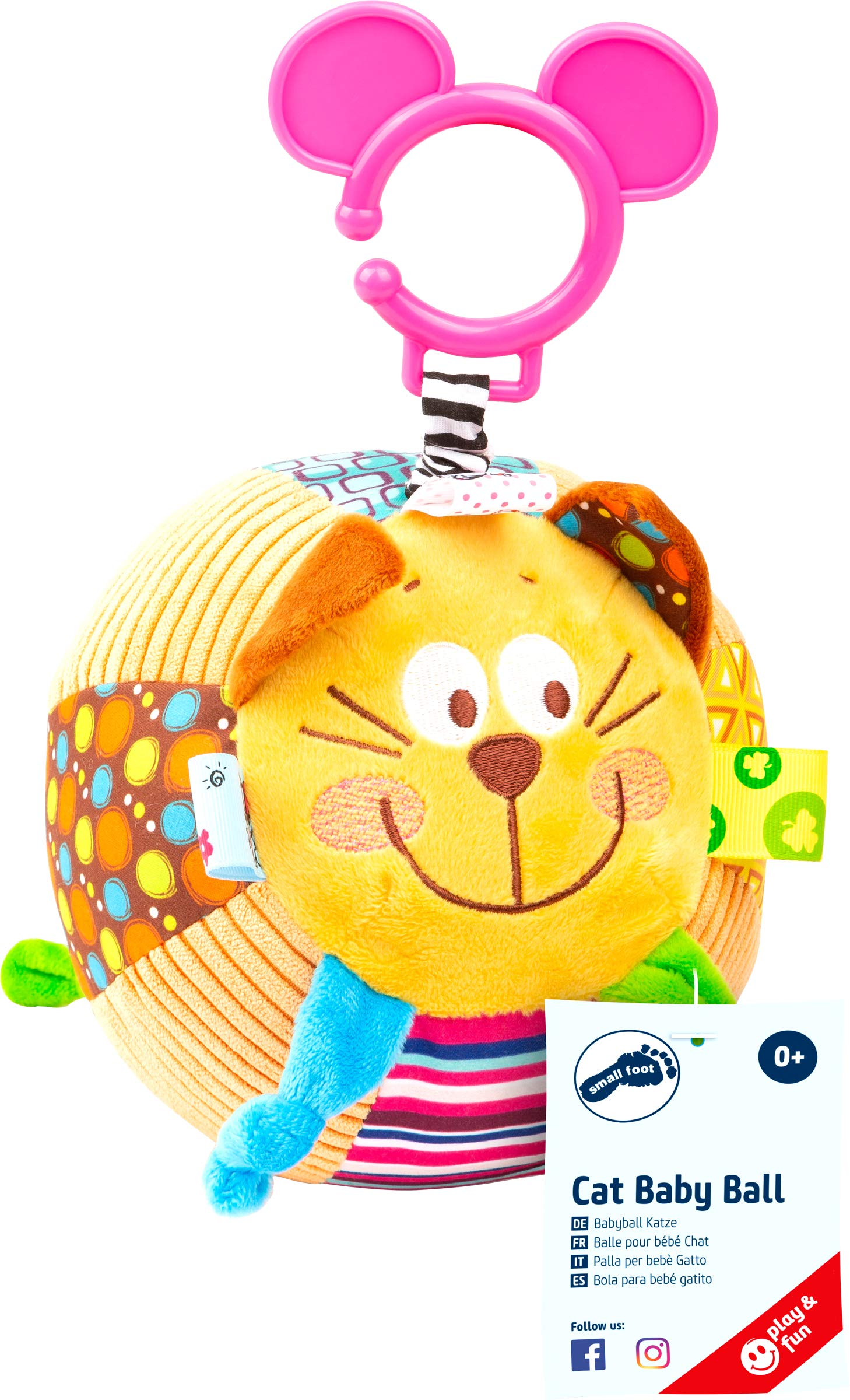 smallfoot 1424 palla peluche gatto sonaglio neonato