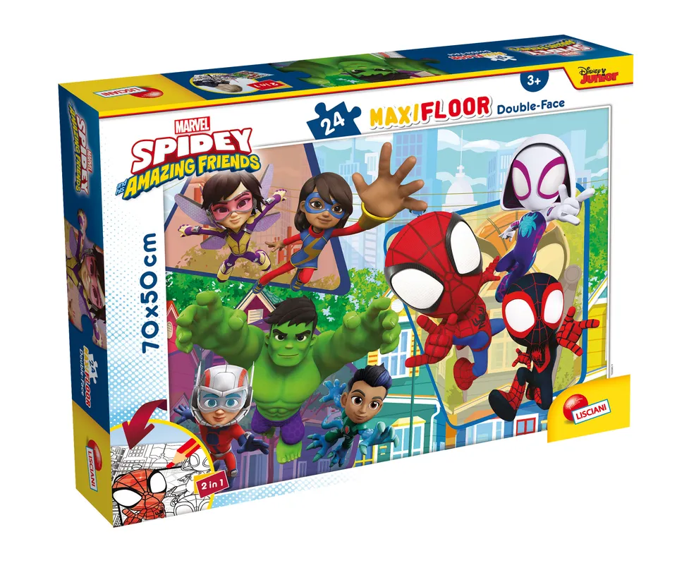 Lisciani Marvel Puzzle Maxi Floor 24 Spidey da colorare