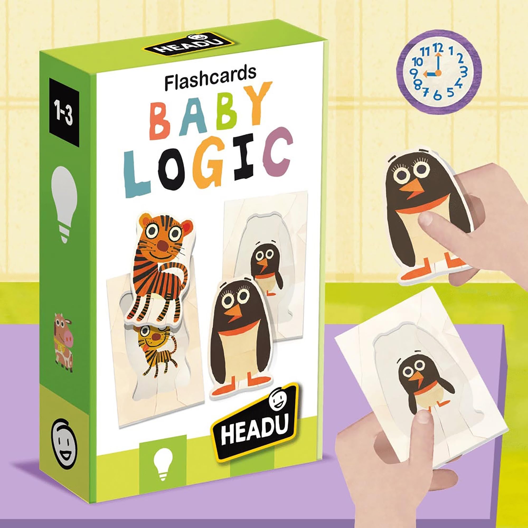 Headu Baby Logic MU23813 flashcards mamma cucciolo 1-3 anni
