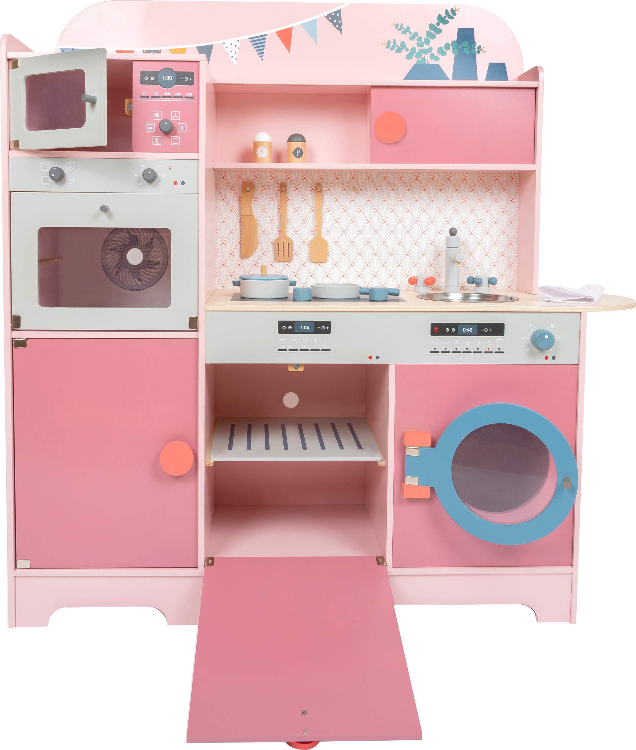 smallfoot 11465 cucina bambini legno rosa retrò