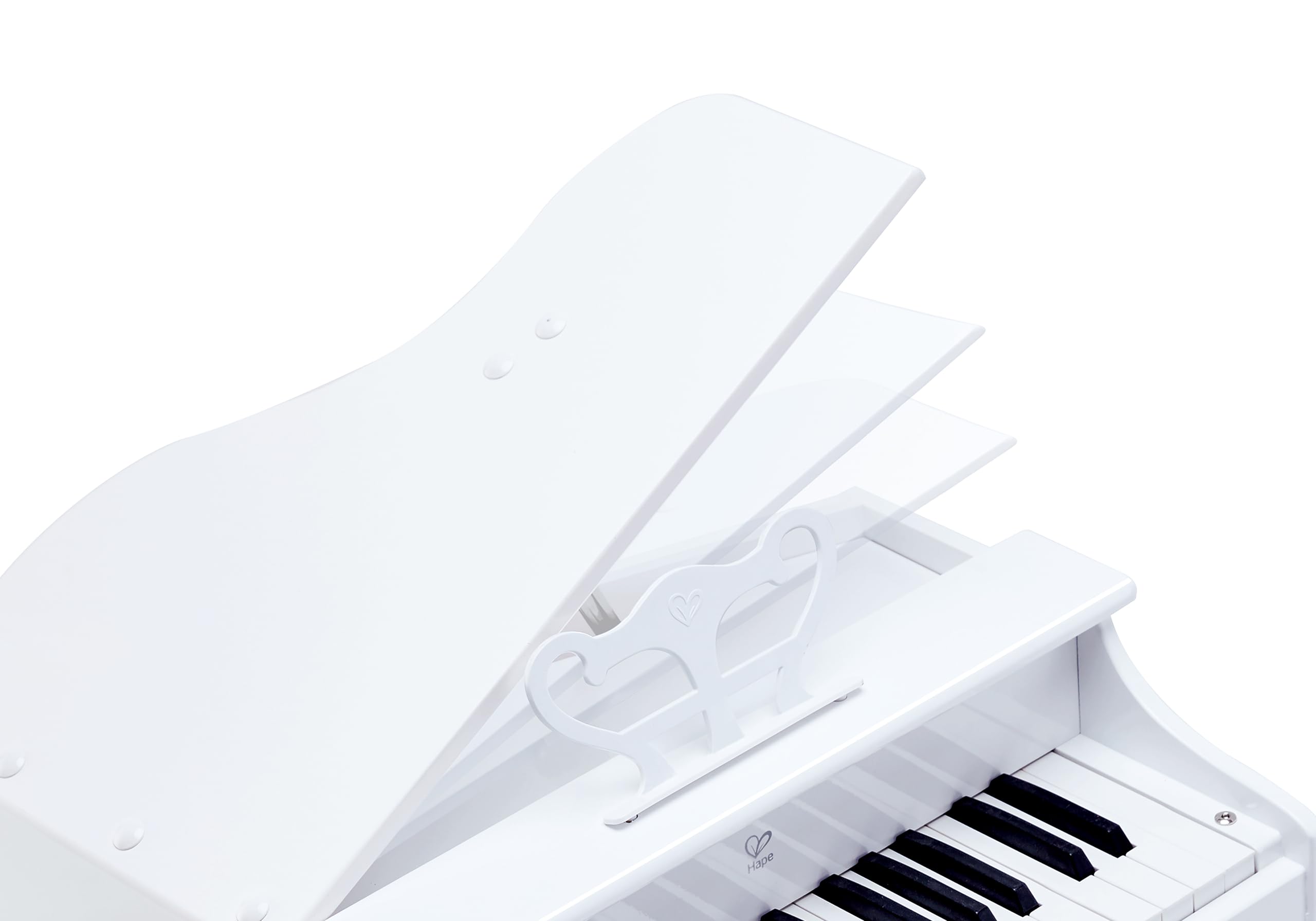 Hape Deluxe Pianoforte Bianco 30 Tasti con Sgabello 3 Anni