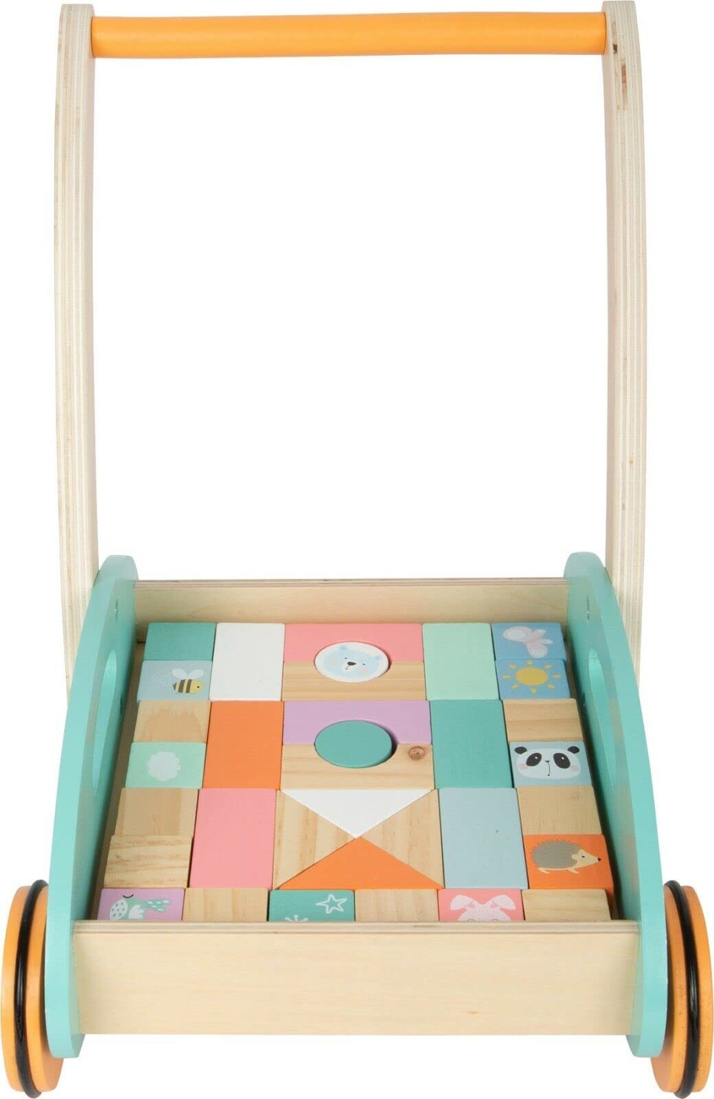small foot 11766 carrello primipassi legno pastello 34 pezzi