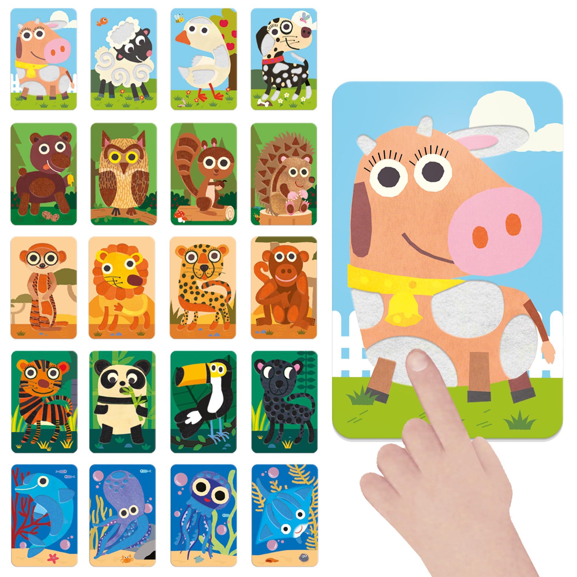 Headu Flashcards Baby Soft carte sensoriali 10 pezzi 1-3 anni