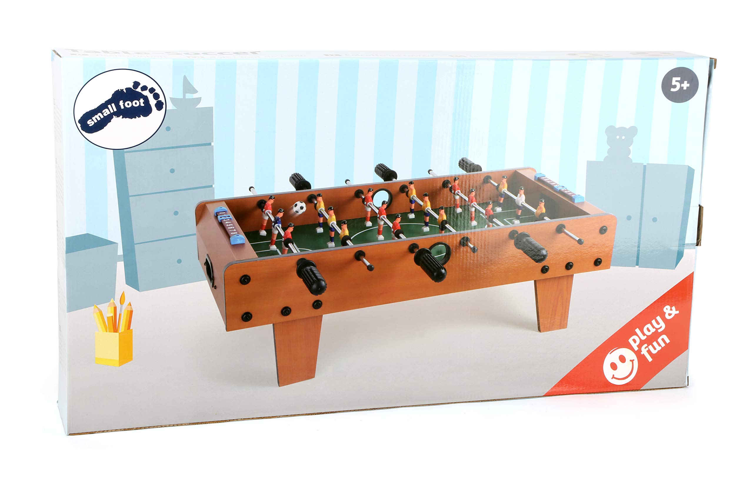 smallfoot 6702 calcetto da tavolo legno calcio balilla
