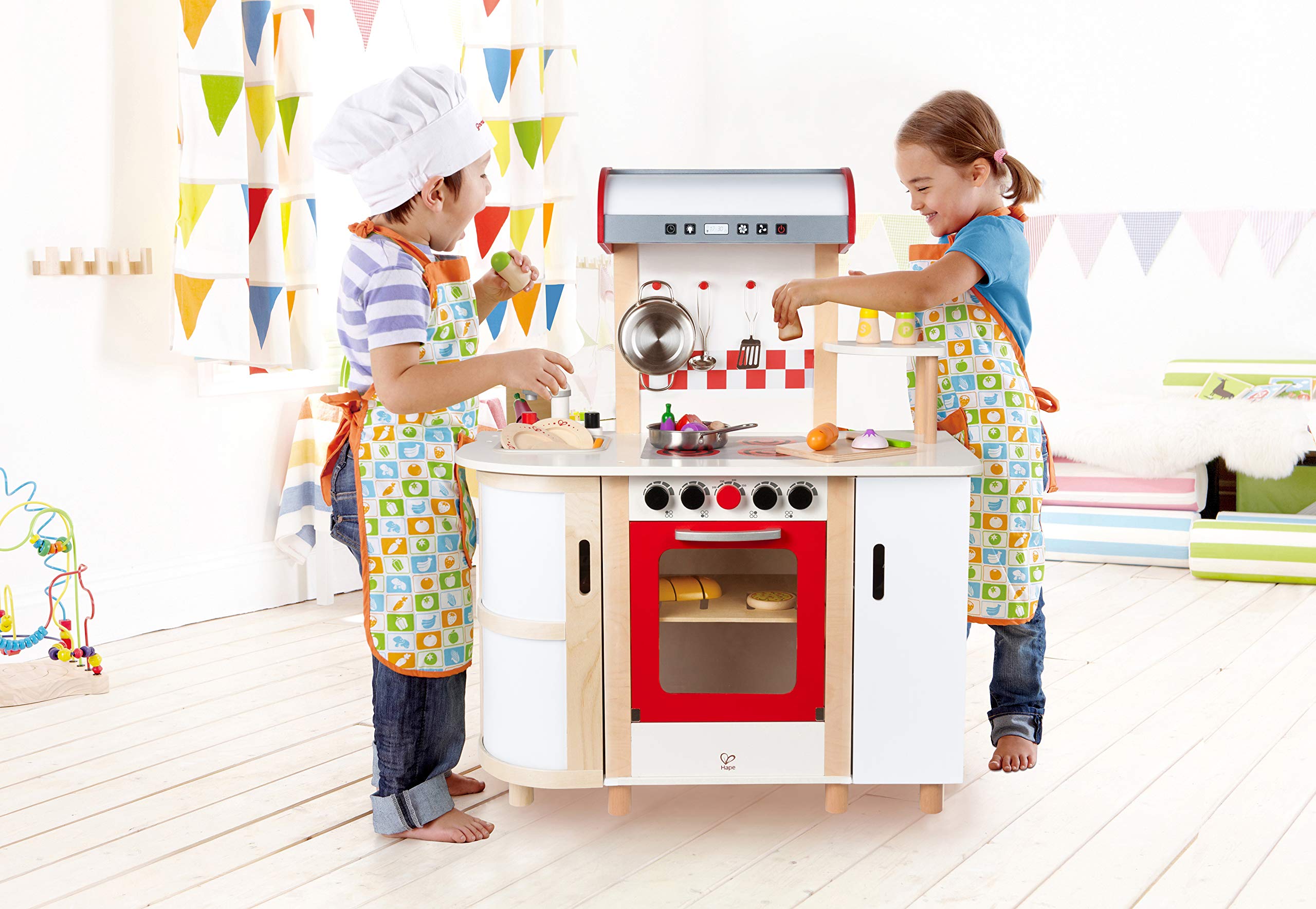 Hape E8018 Cucina multifunzione giocattolo con carrello