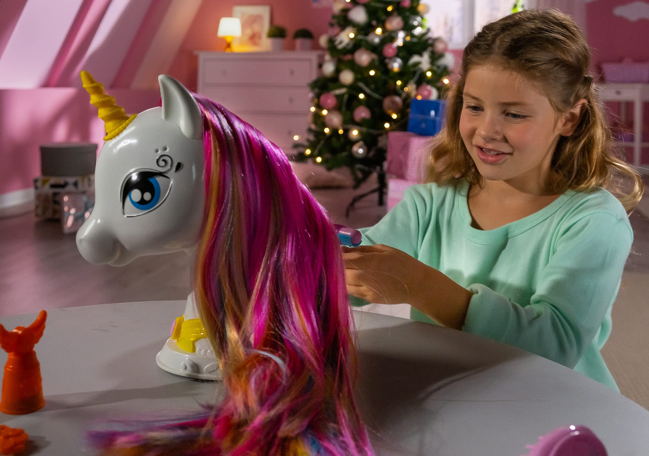 Lexibook SHUNI testina unicorno bianco rosa con accessori