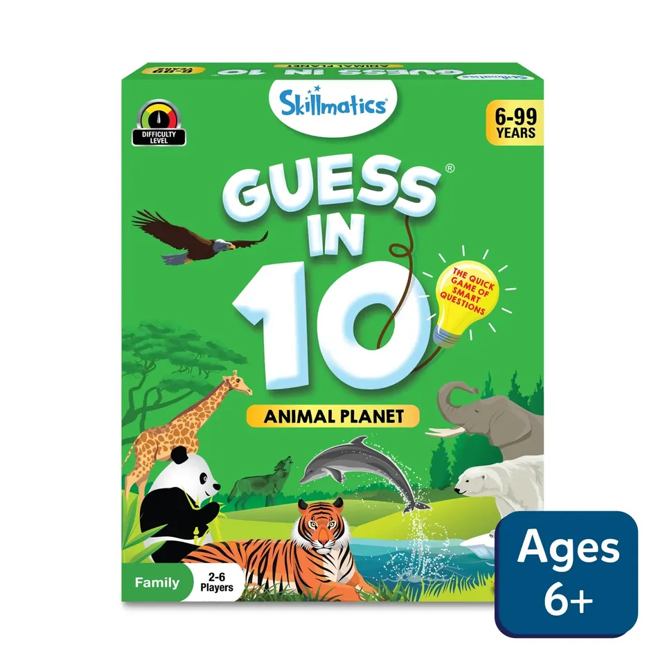 Skillmatics Guess in 10 Animal Planet gioco carte animali