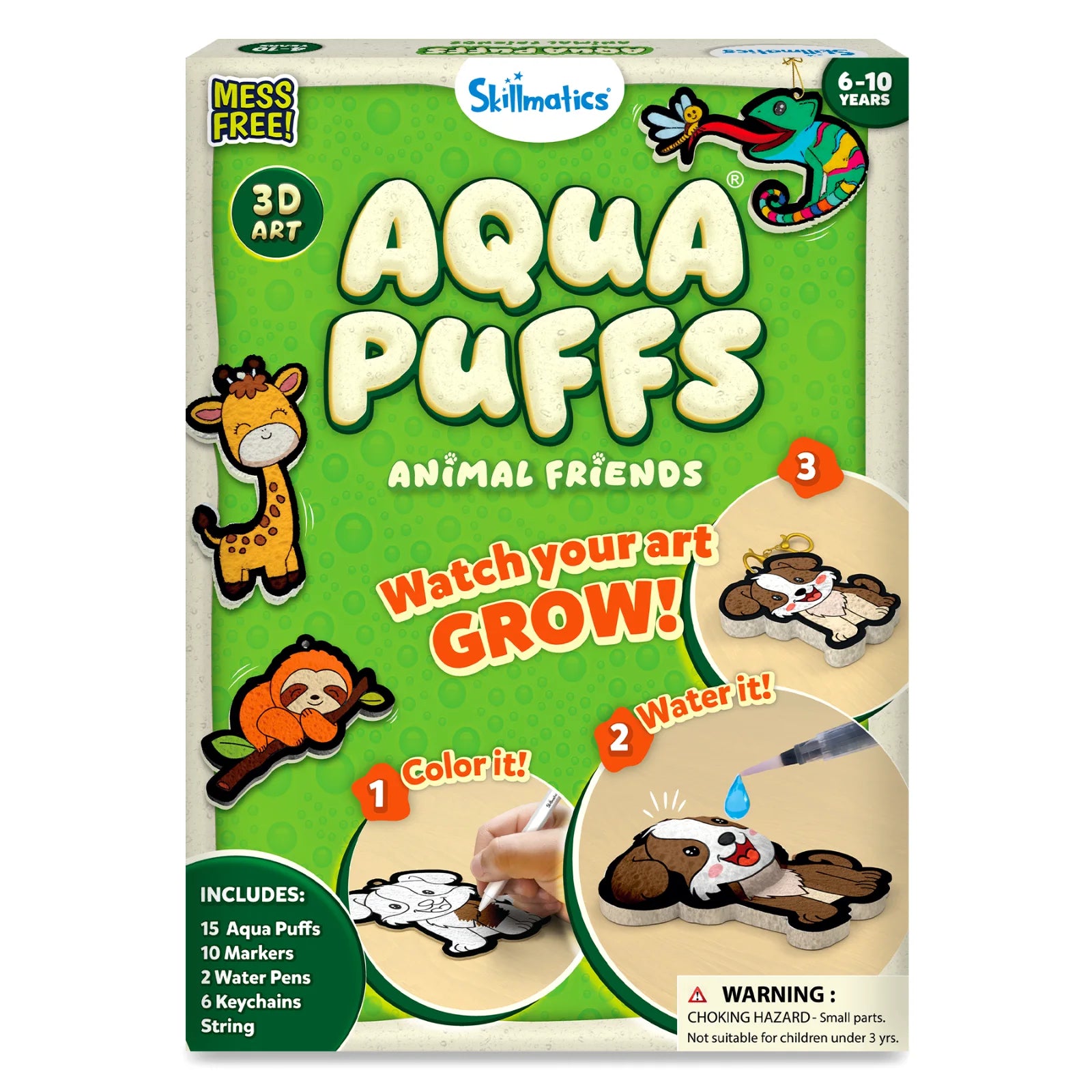 Skillmatics Aqua Puffs Animal Friends kit 3D animali