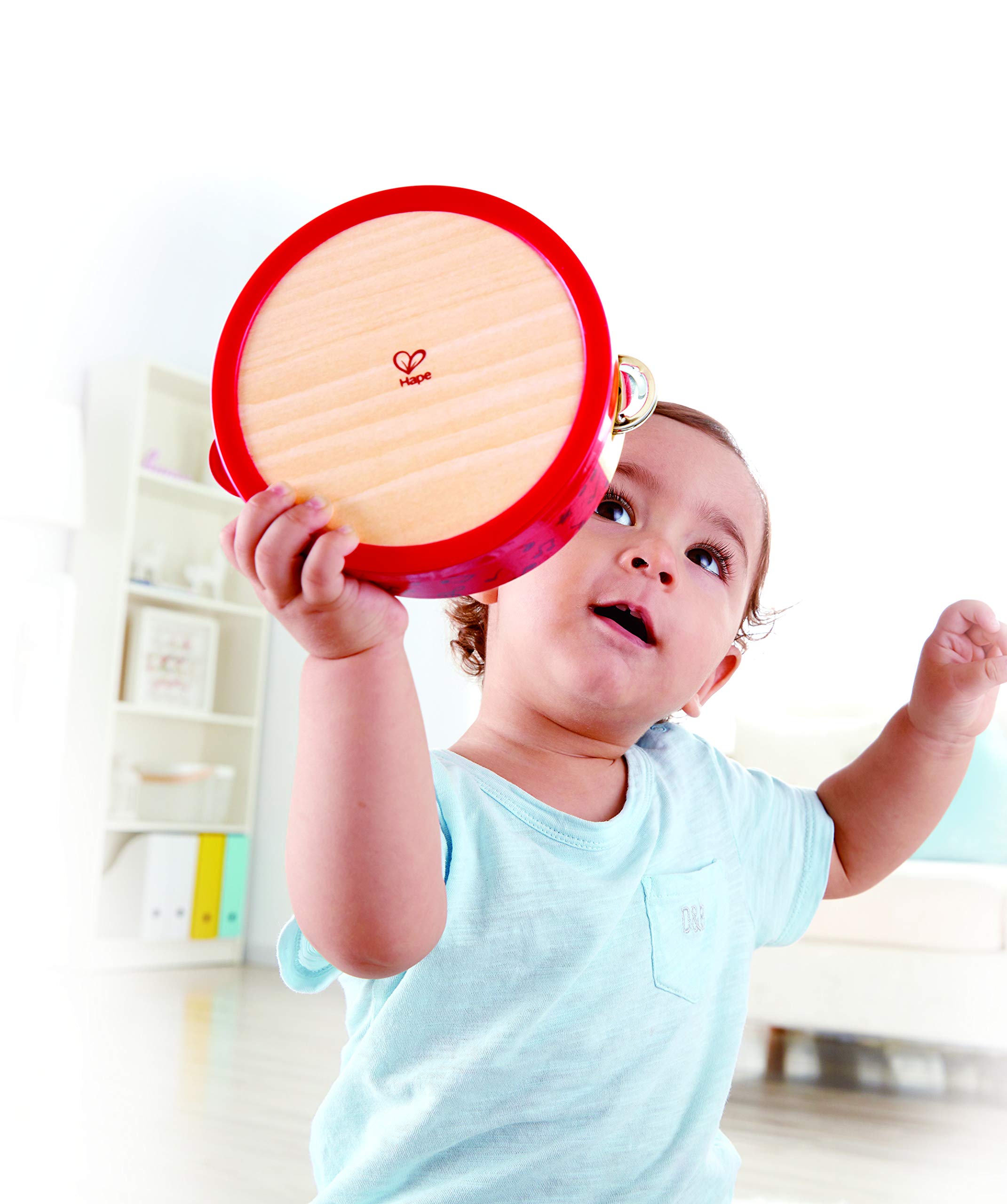 Hape Tamburello 2 in 1 Strumento Musicale Legno 12 Mesi