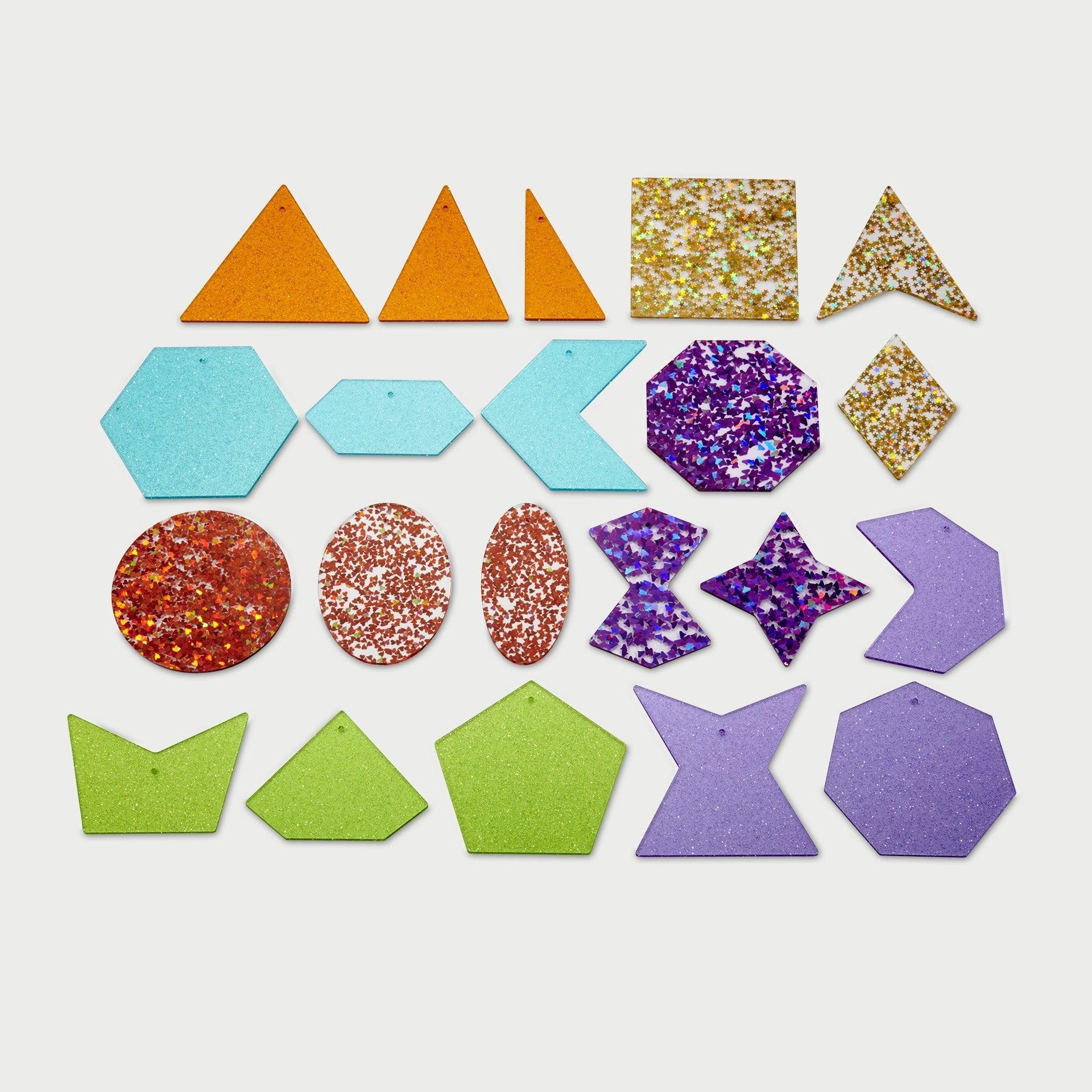 Tickit Rainbow Glitter Shapes forme 21 pezzi glitter colori