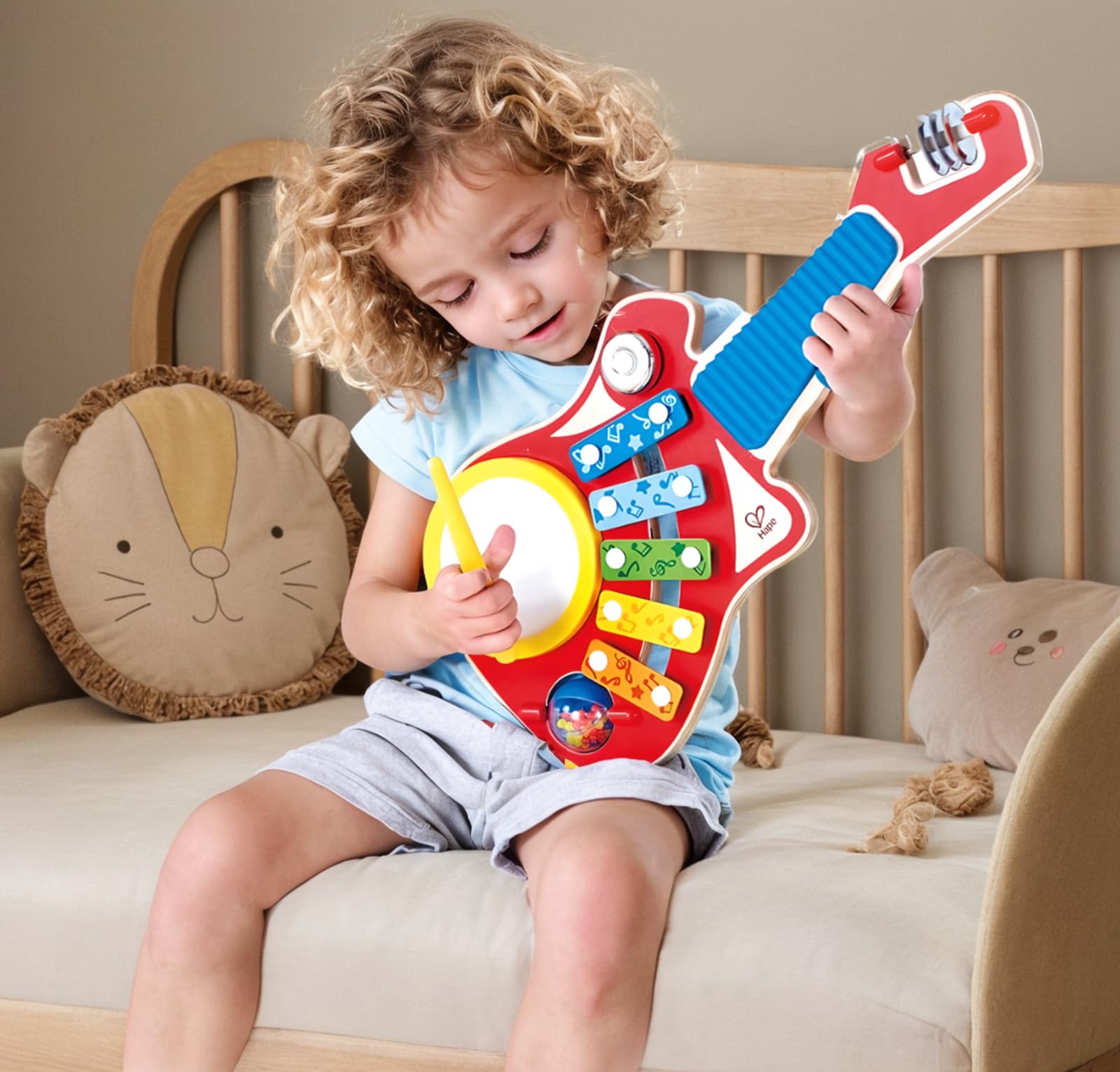 Hape Crea Musica 6 in 1 chitarra giocattolo legno