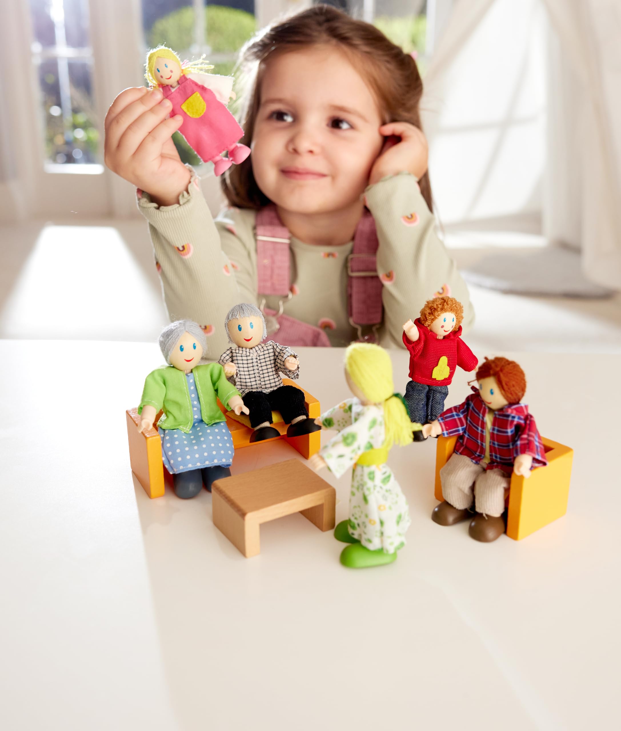 Hape E3500 Famiglia Felice personaggi legno 6 pezzi