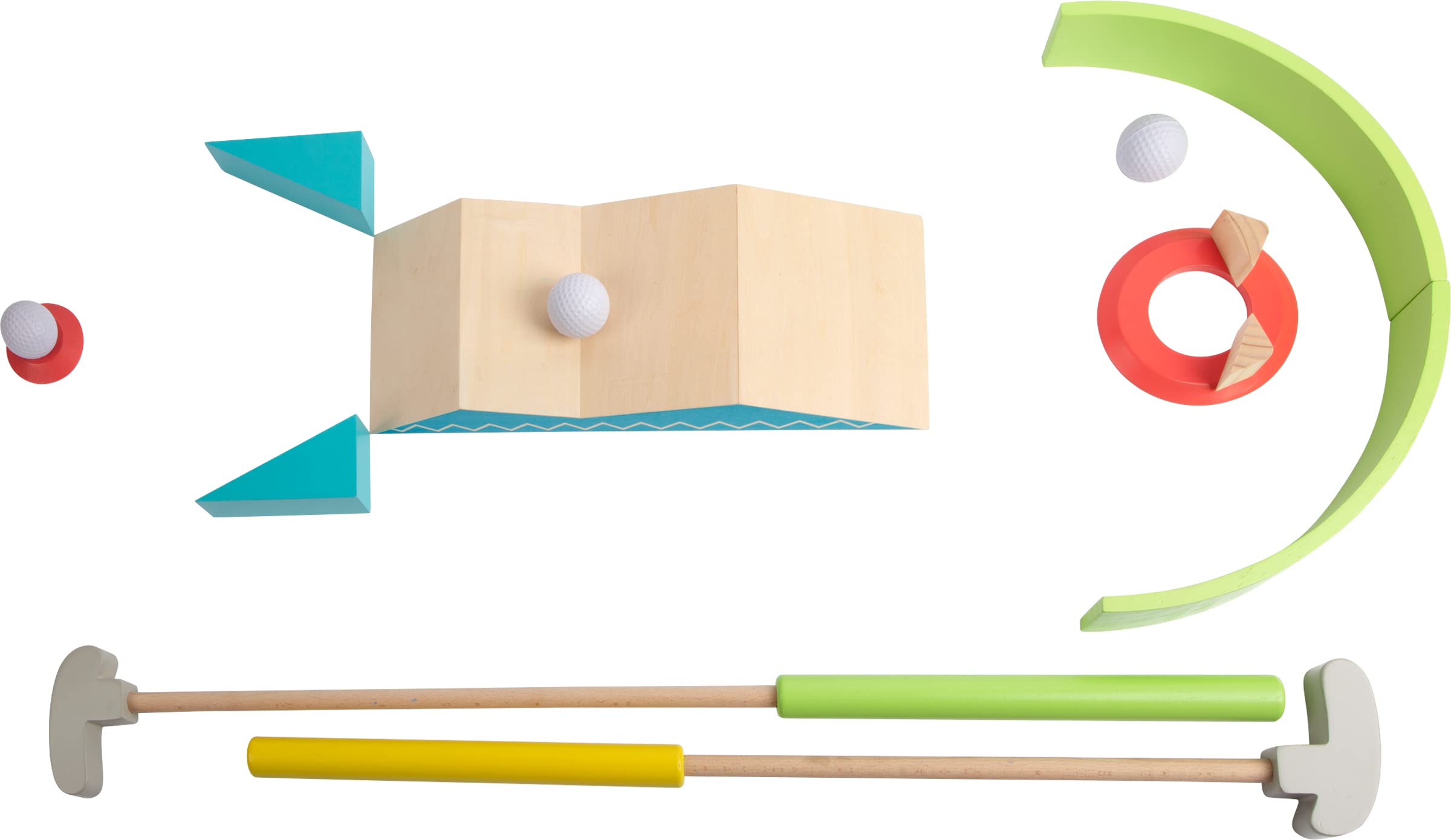 smallfoot Active set minigolf legno 3 mazze 10 ostacoli