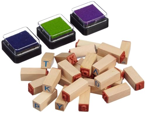 smallfoot 8140 set timbri lettere alfabeto in legno