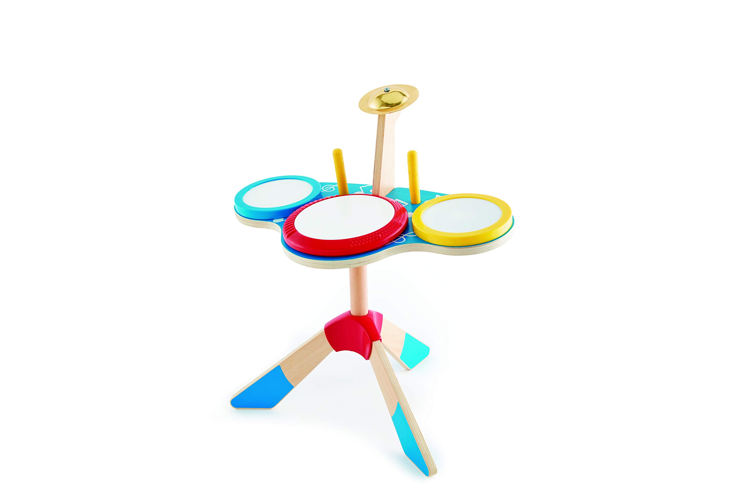 Hape set batteria e piatti batteria giocattolo 3 tamburi