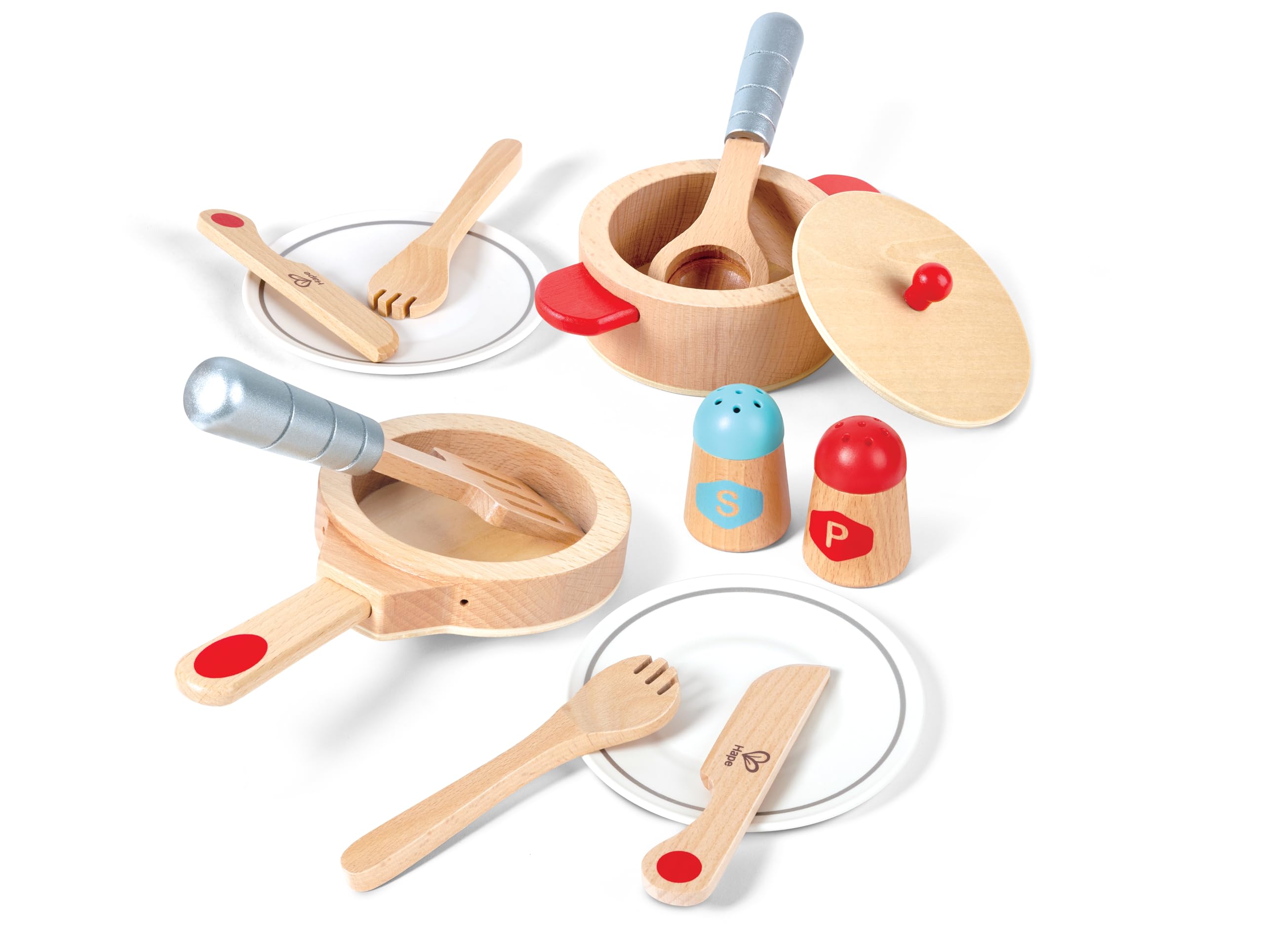 Hape Set Cucina e Servi Legno 13 Pezzi Gioco Ruolo 3 Anni+