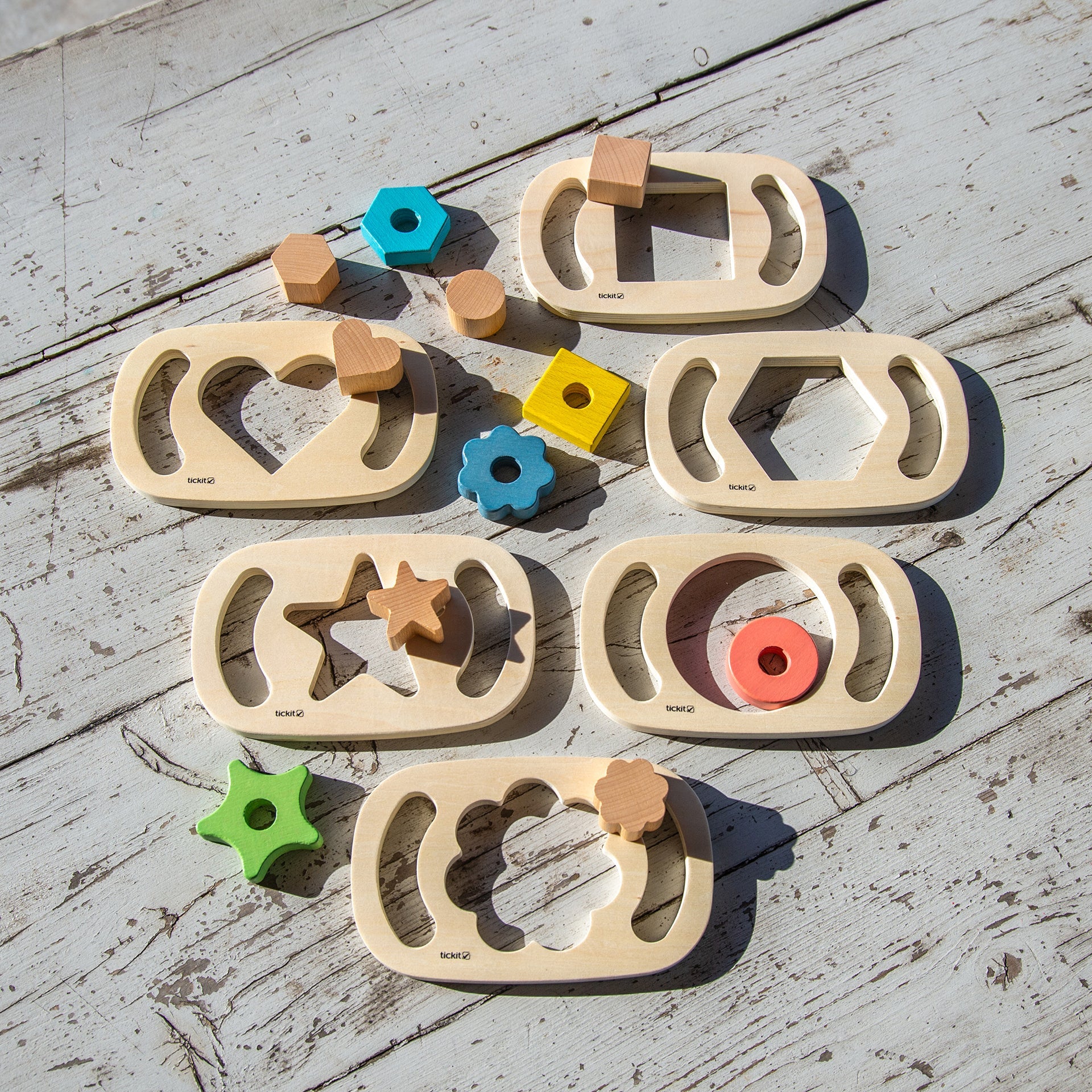 Tickit Easy Hold pannelli forme legno 6 pezzi trasparente