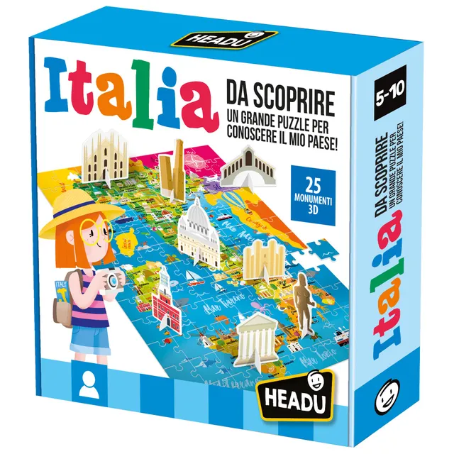 Headu Italia da Scoprire puzzle 108 pezzi 5-10 anni