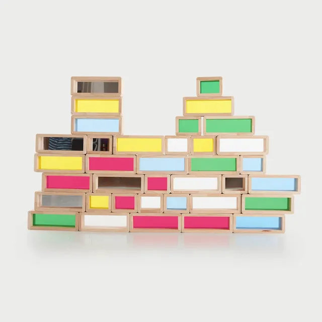 Tickit Rainbow Bricks mattoncini legno 36 pezzi sensoriali