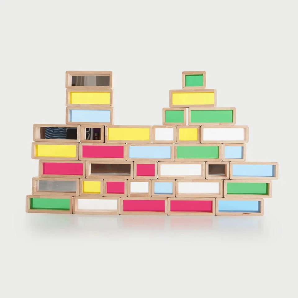 Tickit Rainbow Bricks mattoncini legno 36 pezzi sensoriali